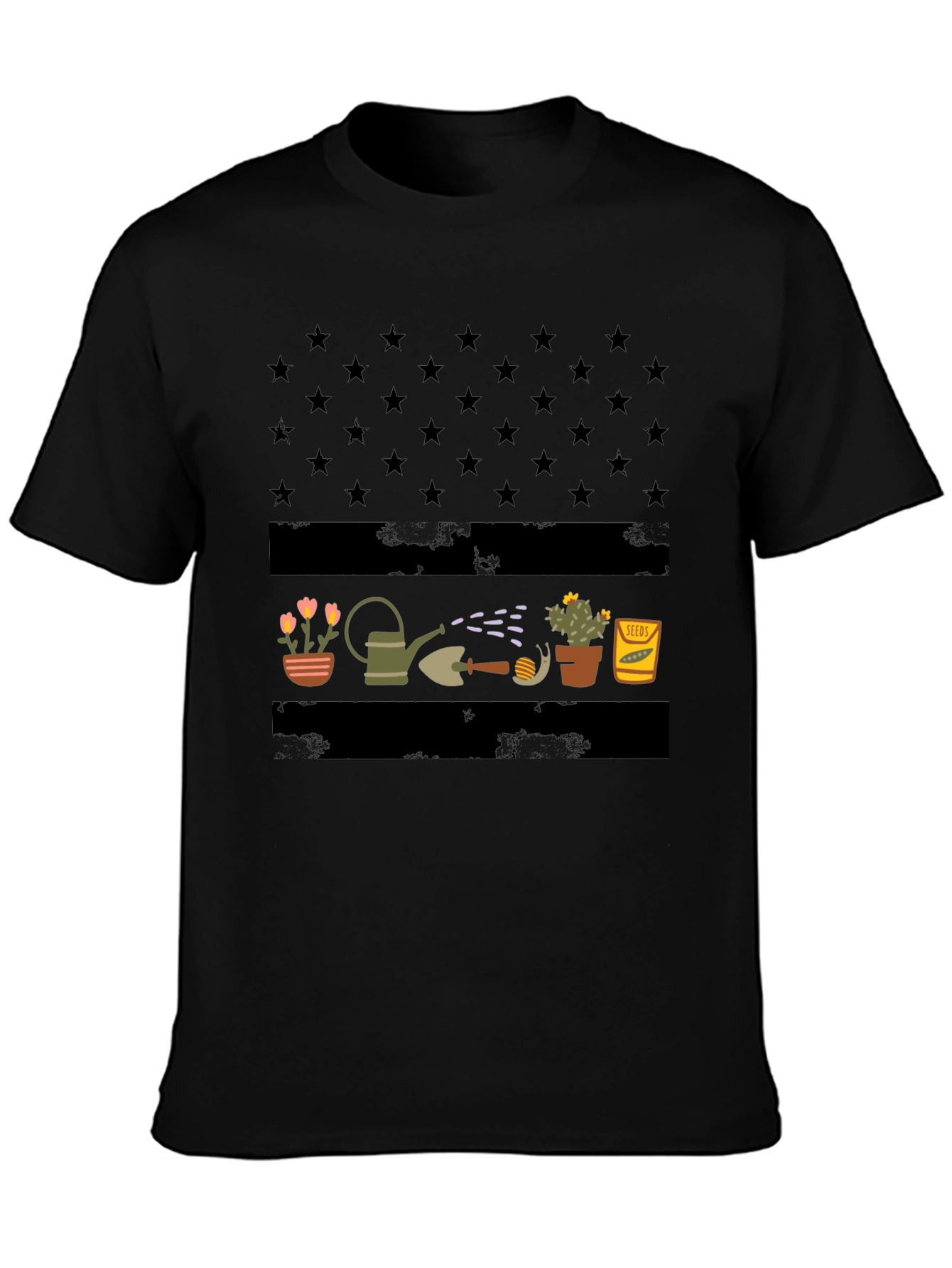 Gardening Lovers Tee: Stars & Garden Tools