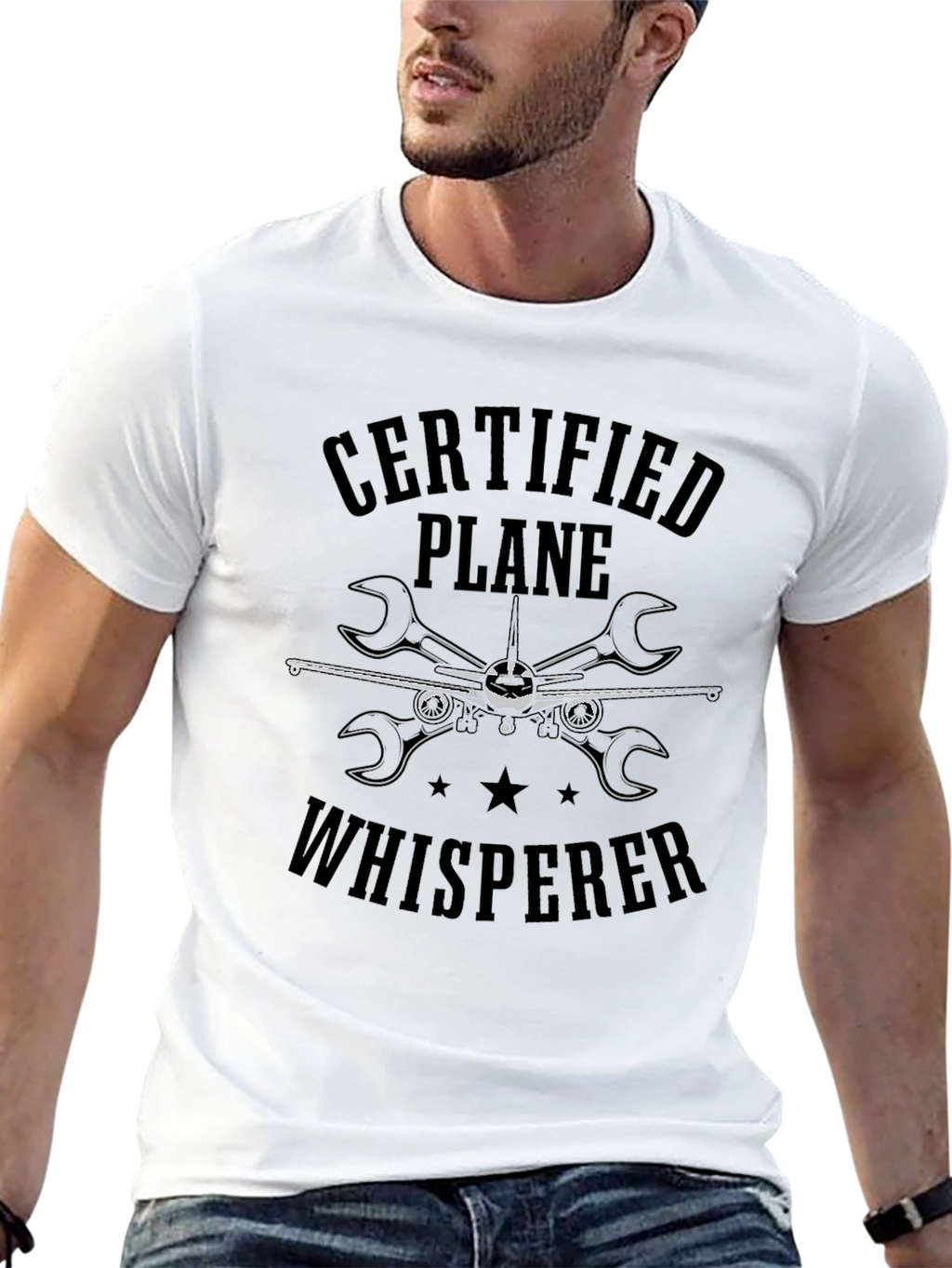 Certified Plane Whisperer Black T-Shirt