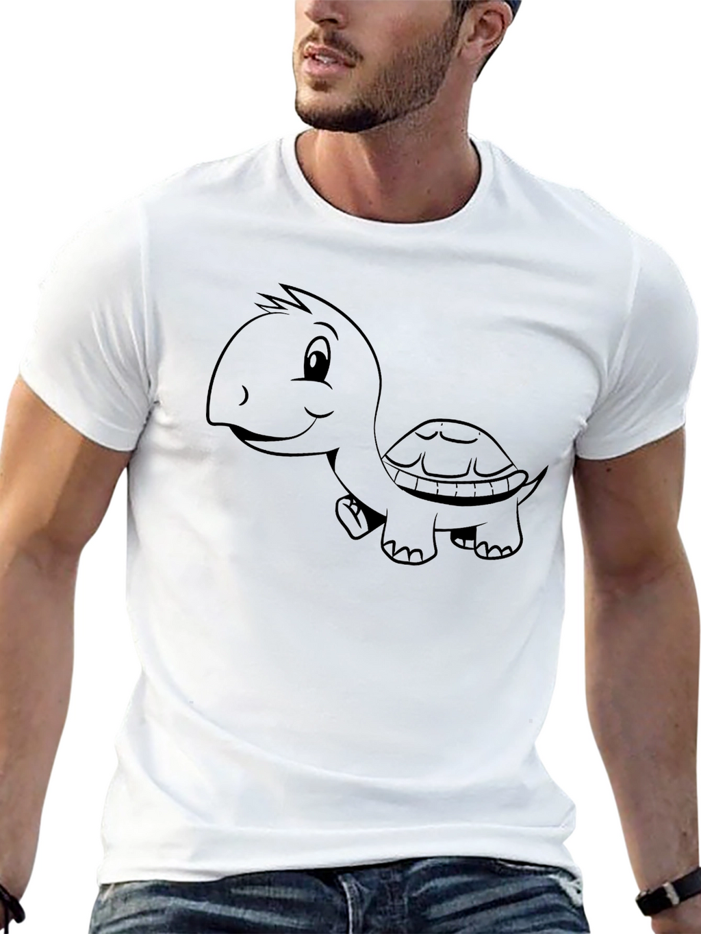 Cartoon Turtle Black T-Shirt