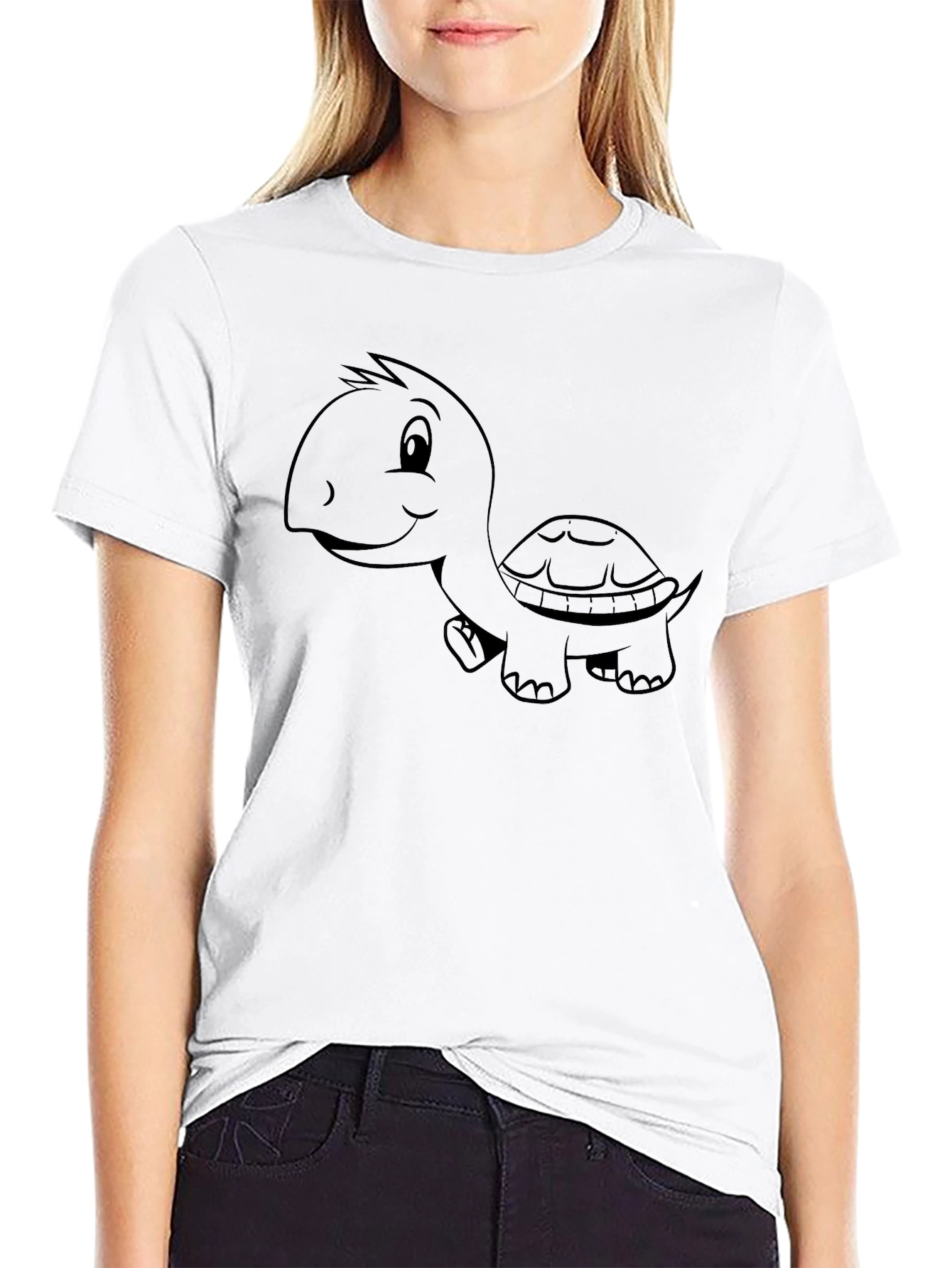 Cartoon Turtle Black T-Shirt