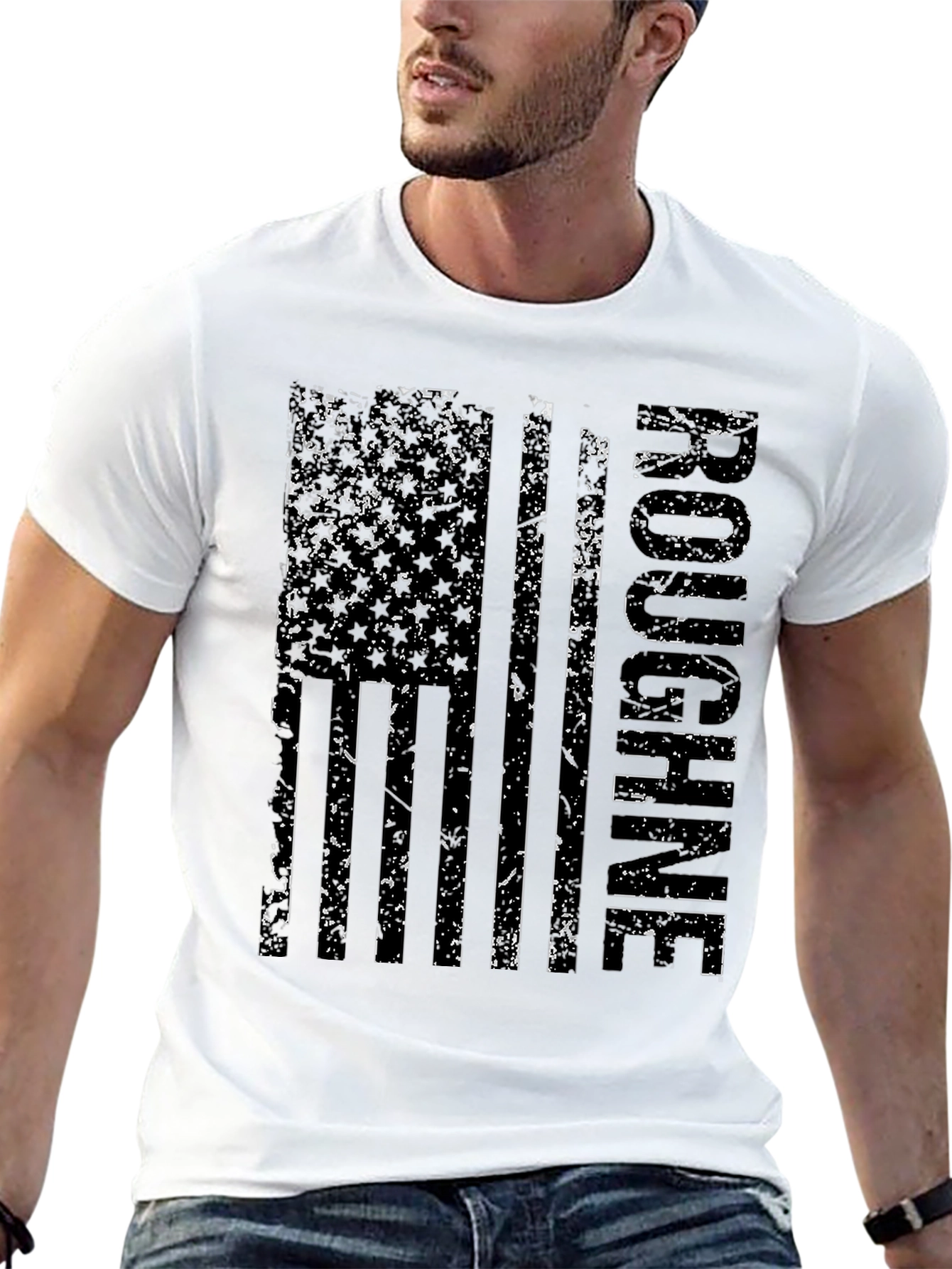 Roughneck Distressed American Flag Tee