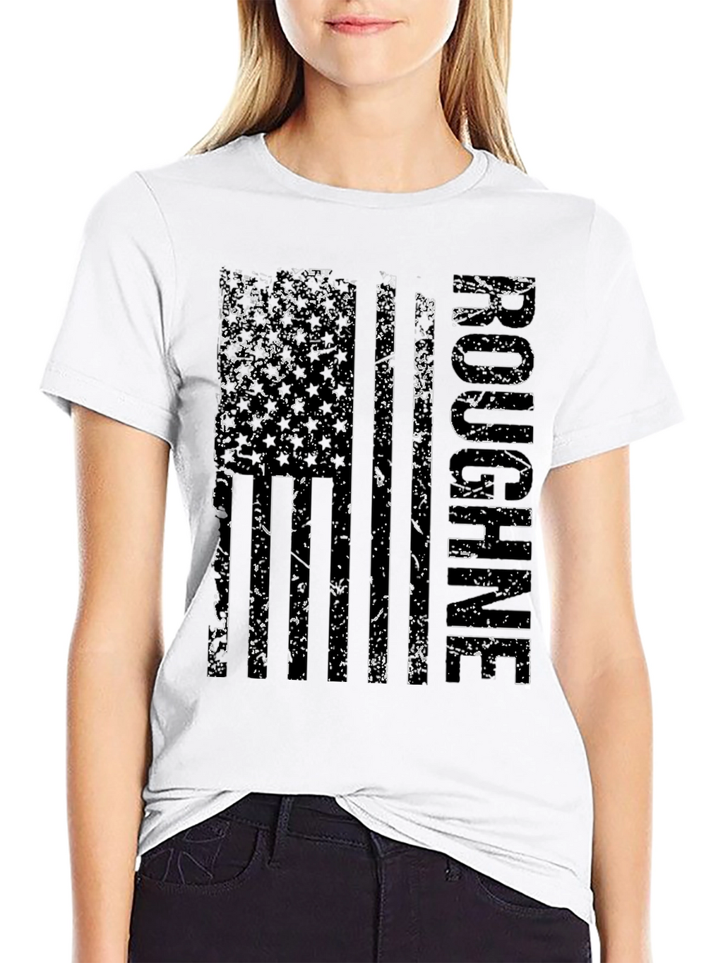 Roughneck Distressed American Flag Tee