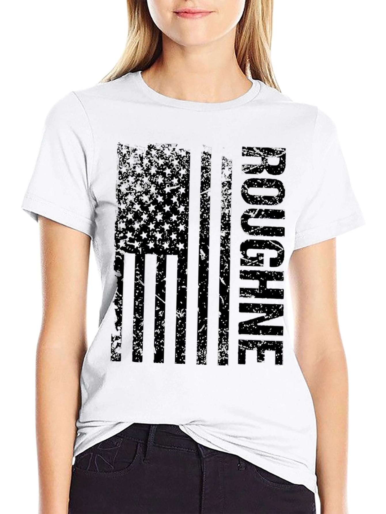 Roughneck Distressed American Flag Tee