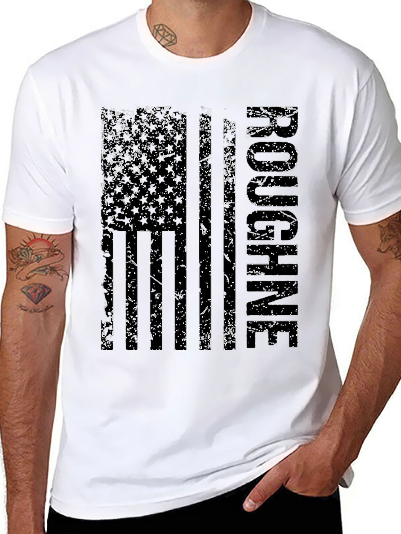 Roughneck Distressed American Flag Tee