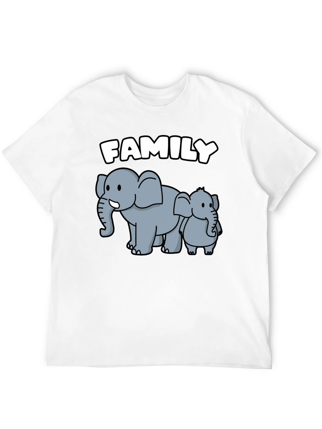 Elephant Family Graphic Tee - Cute Cartoon Design
