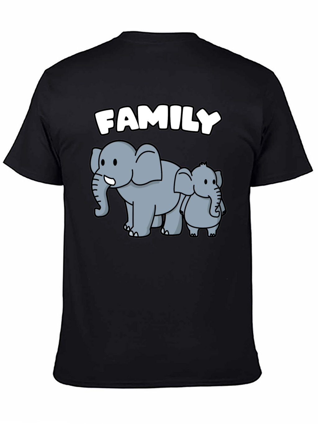 Elephant Family Graphic Tee - Cute Cartoon Design