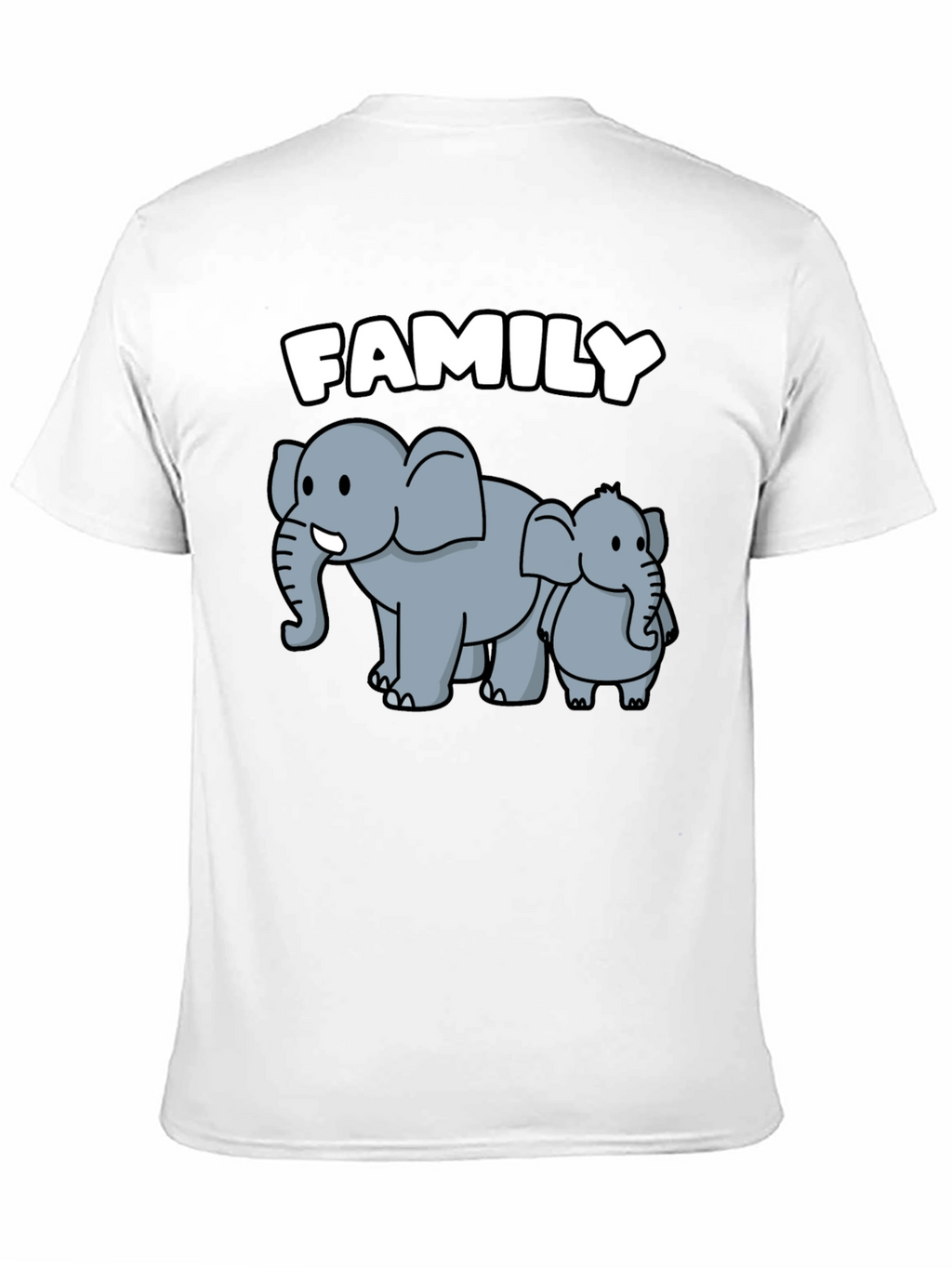 Elephant Family Graphic Tee - Cute Cartoon Design