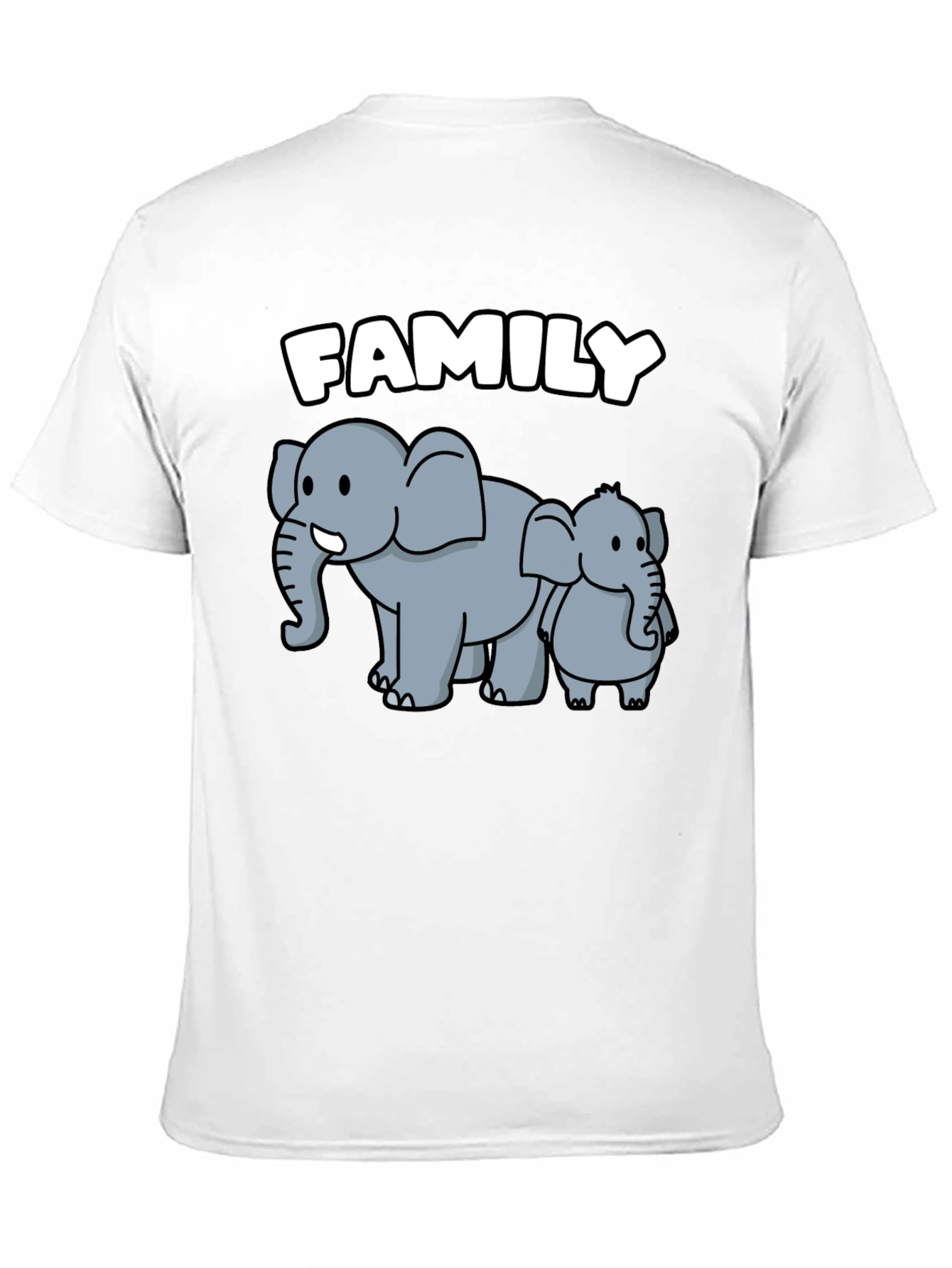 Elephant Family Graphic Tee - Cute Cartoon Design