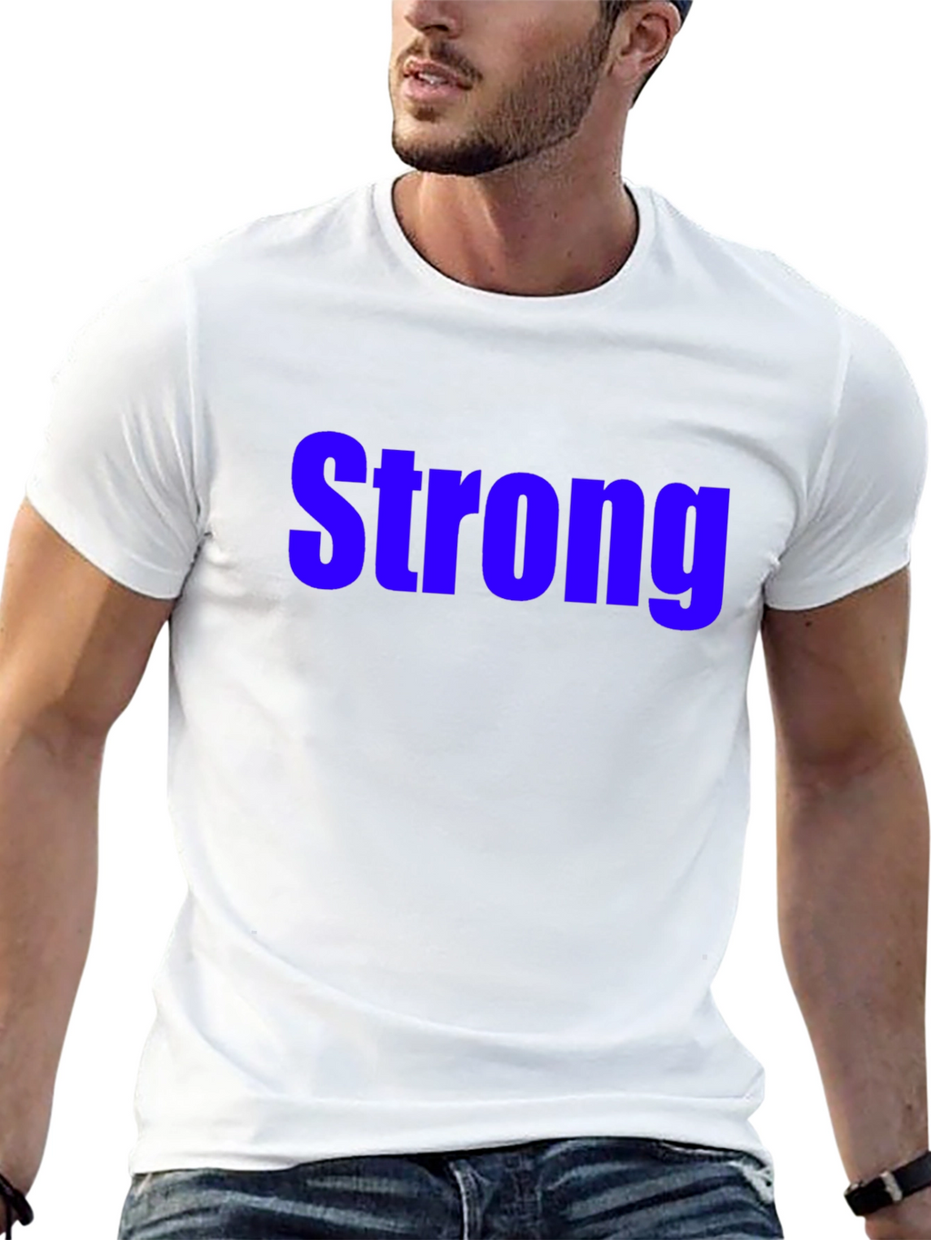Mens Black Strong Graphic Tee