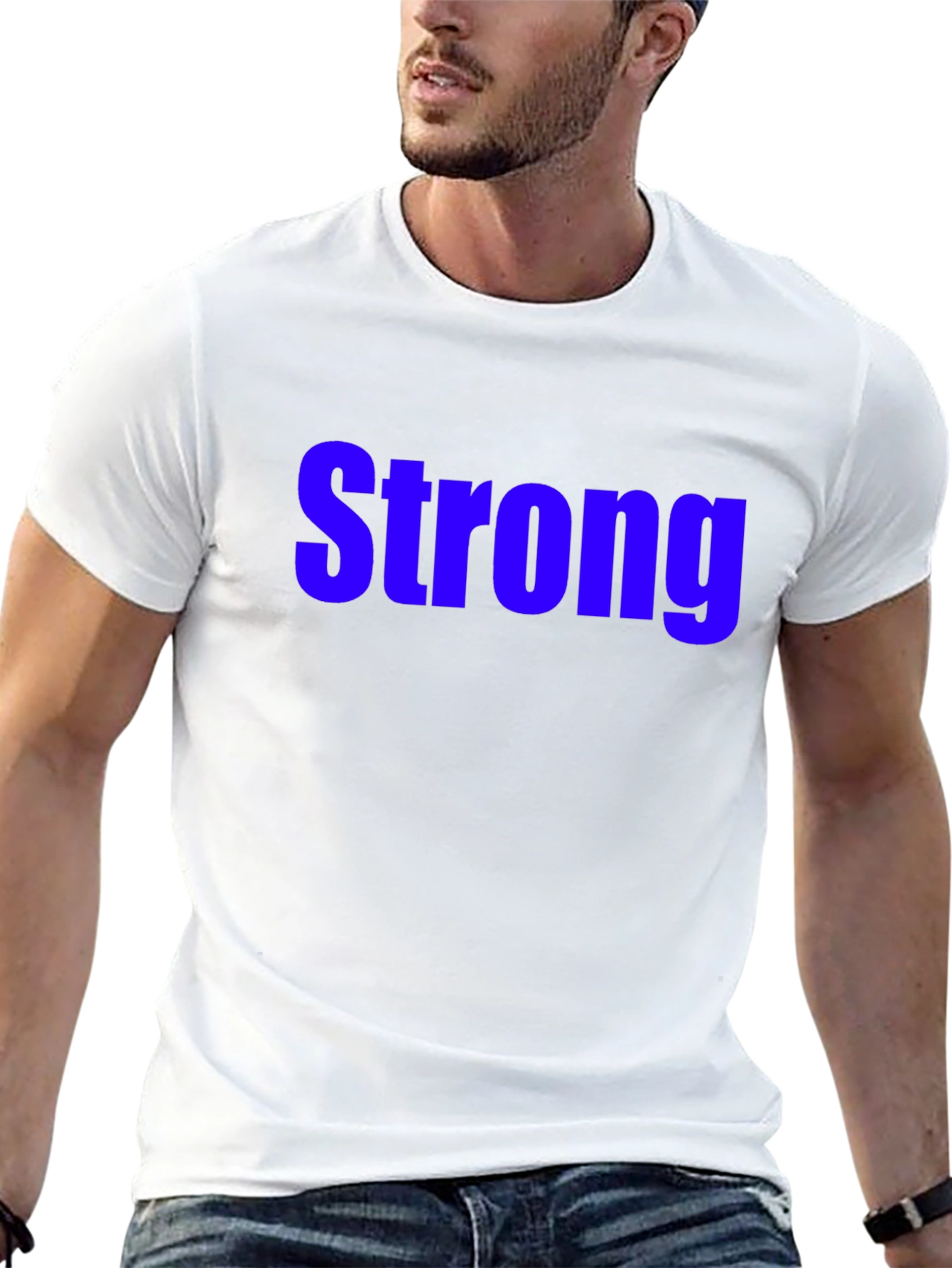 Mens Black Strong Graphic Tee