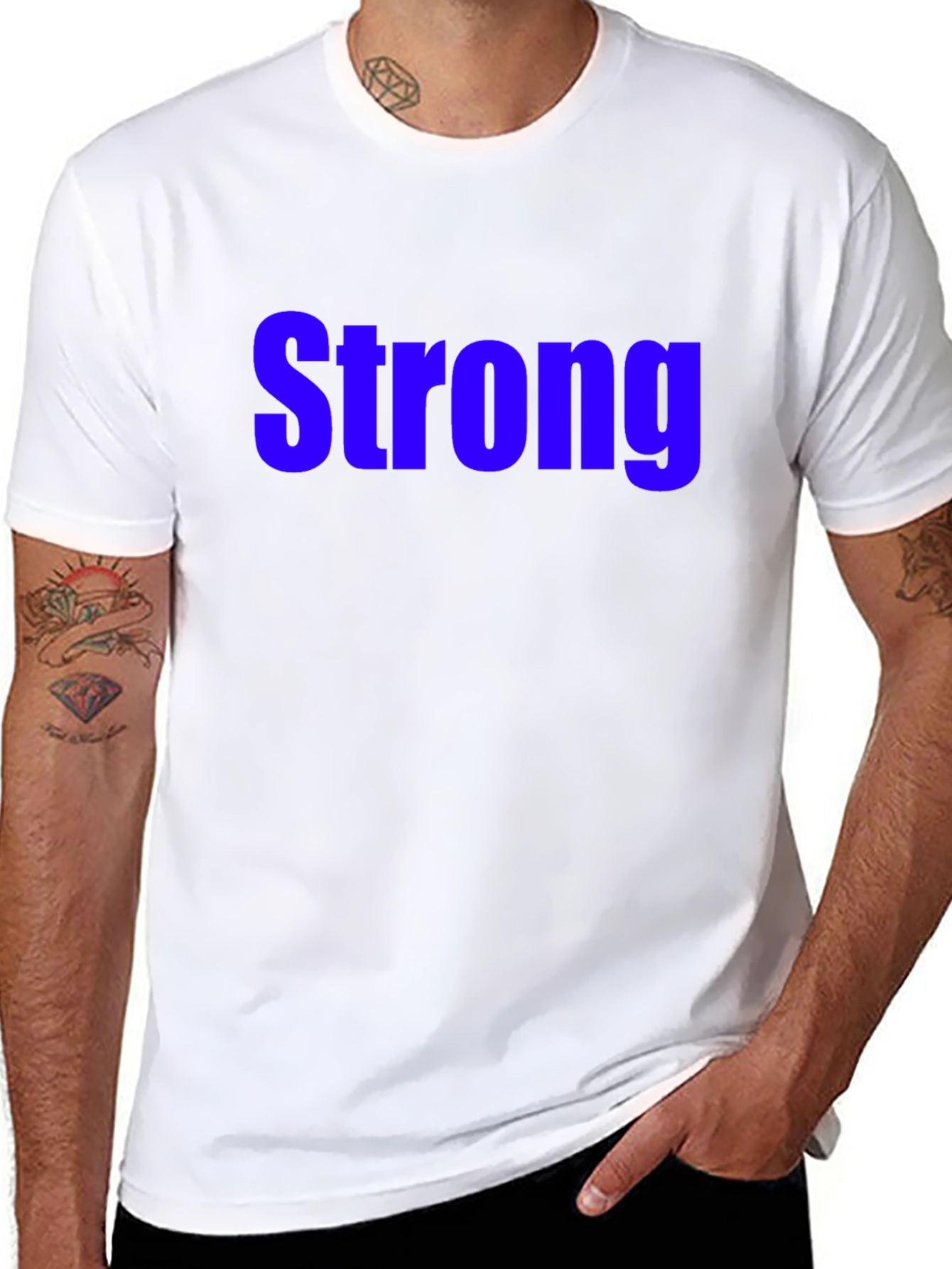Mens Black Strong Graphic Tee