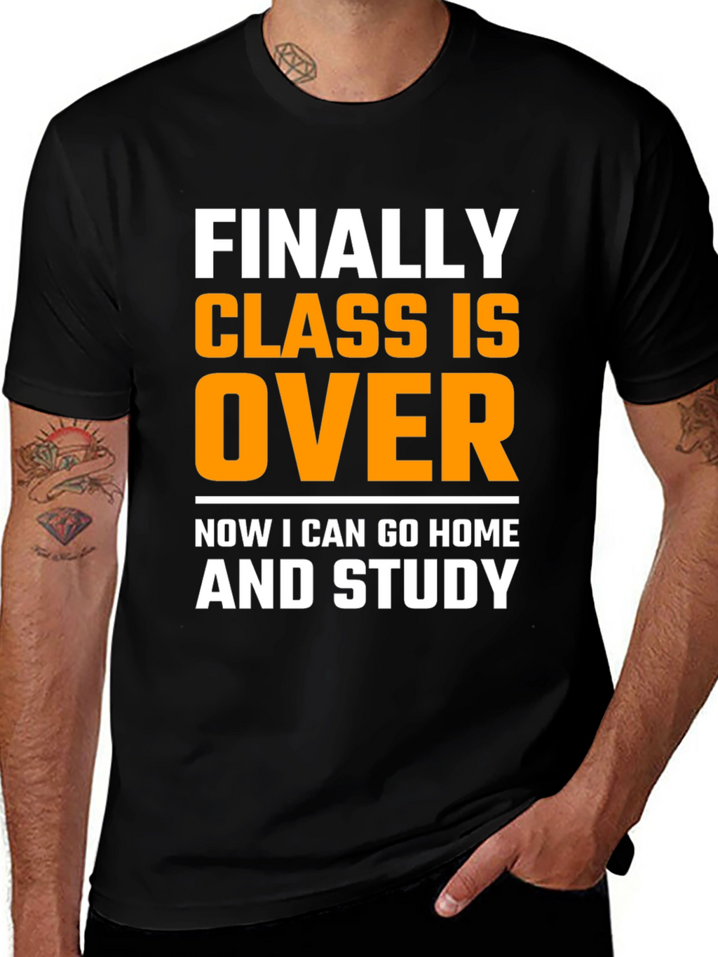 Funny Finally Class Is Over Black T-Shirt