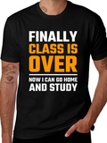 Funny Finally Class Is Over Black T-Shirt