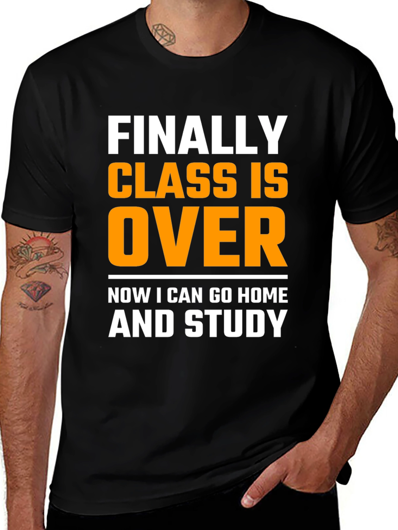 Funny Finally Class Is Over Black T-Shirt