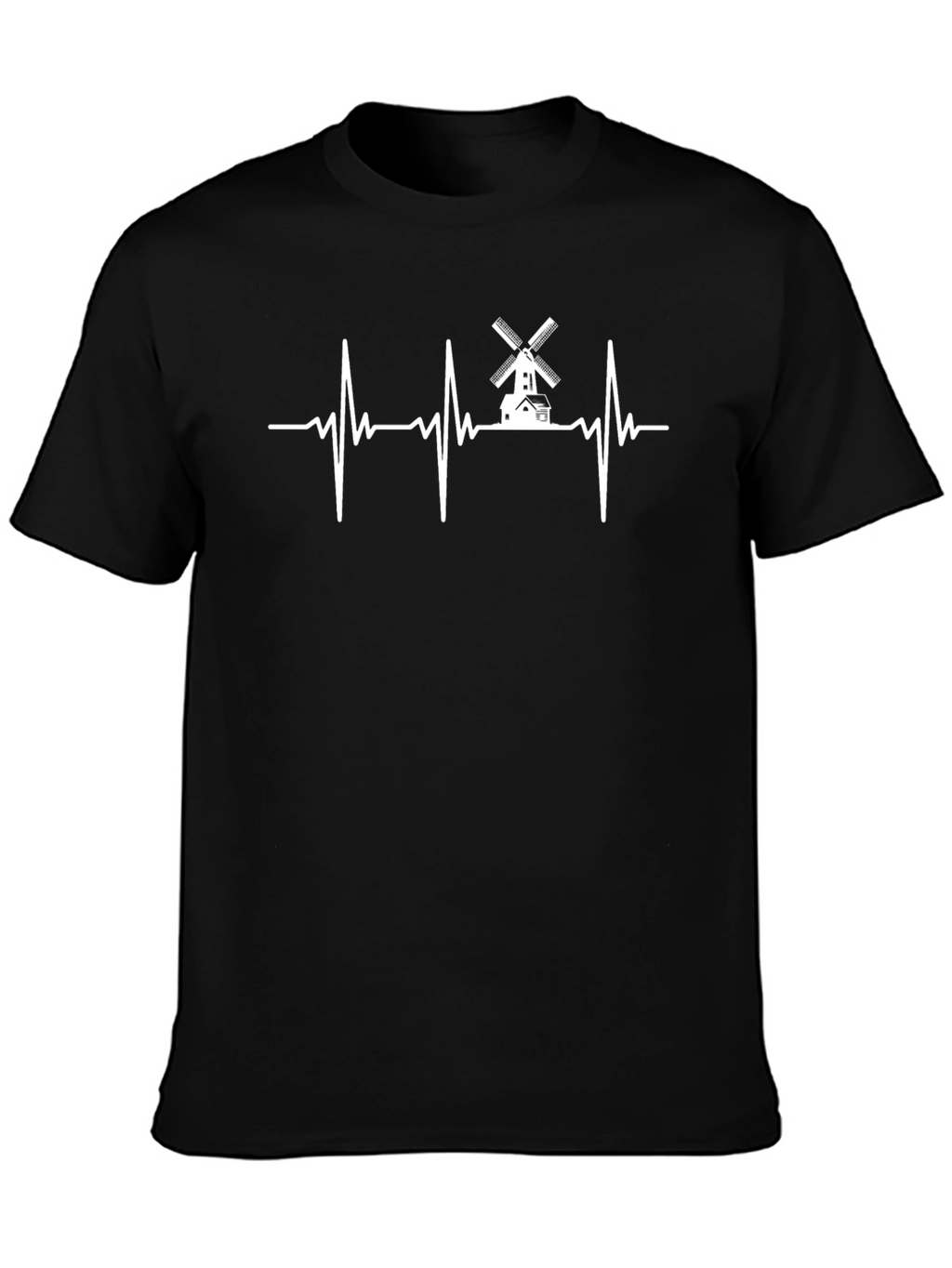 Windmill Heartbeat Graphic Tee - Black