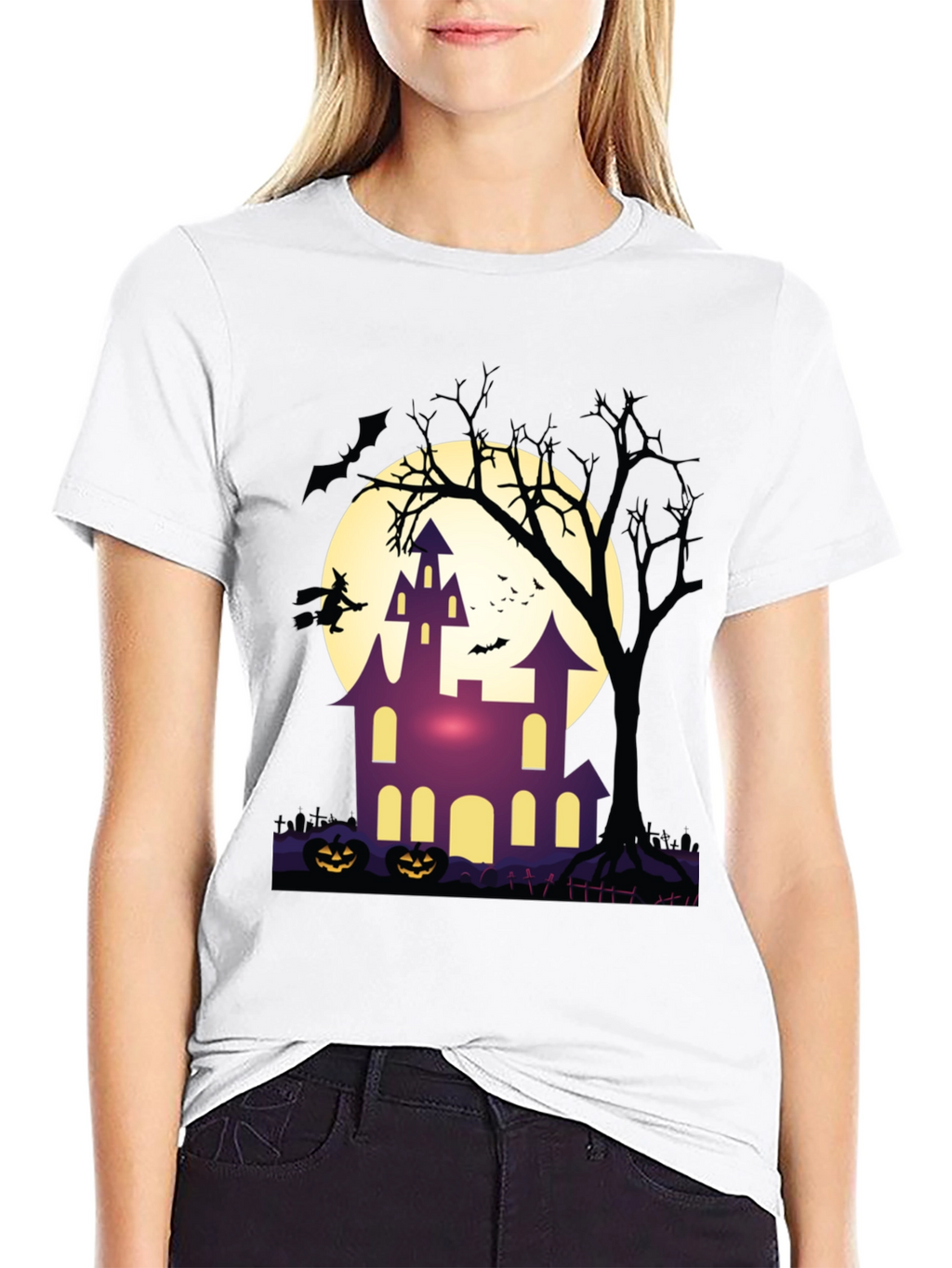 Halloween Haunted House Graphic Tee