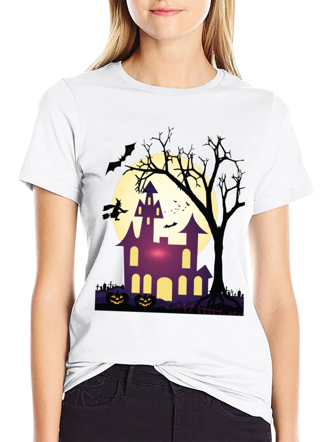 Halloween Haunted House Graphic Tee