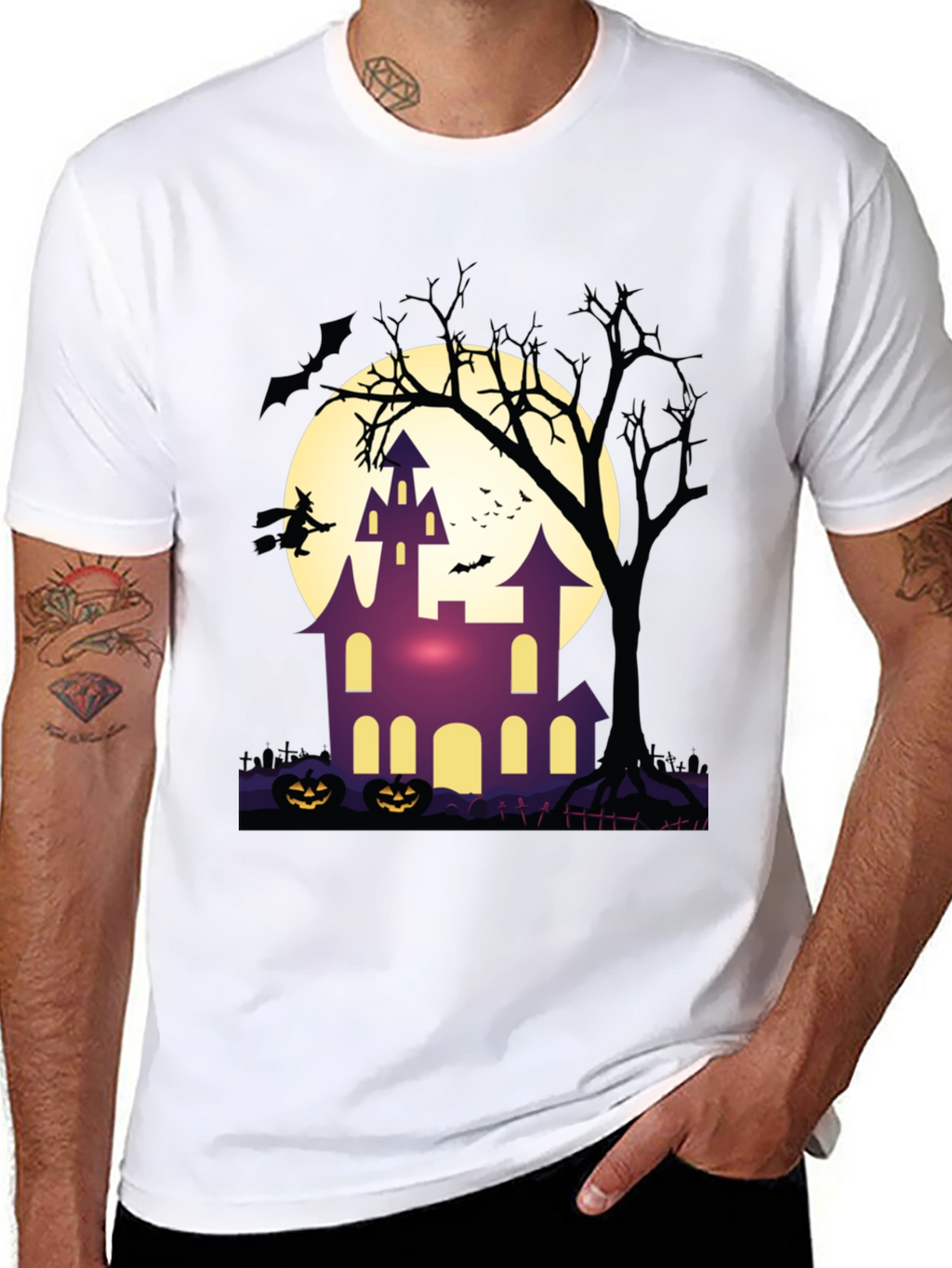 Halloween Haunted House Graphic Tee