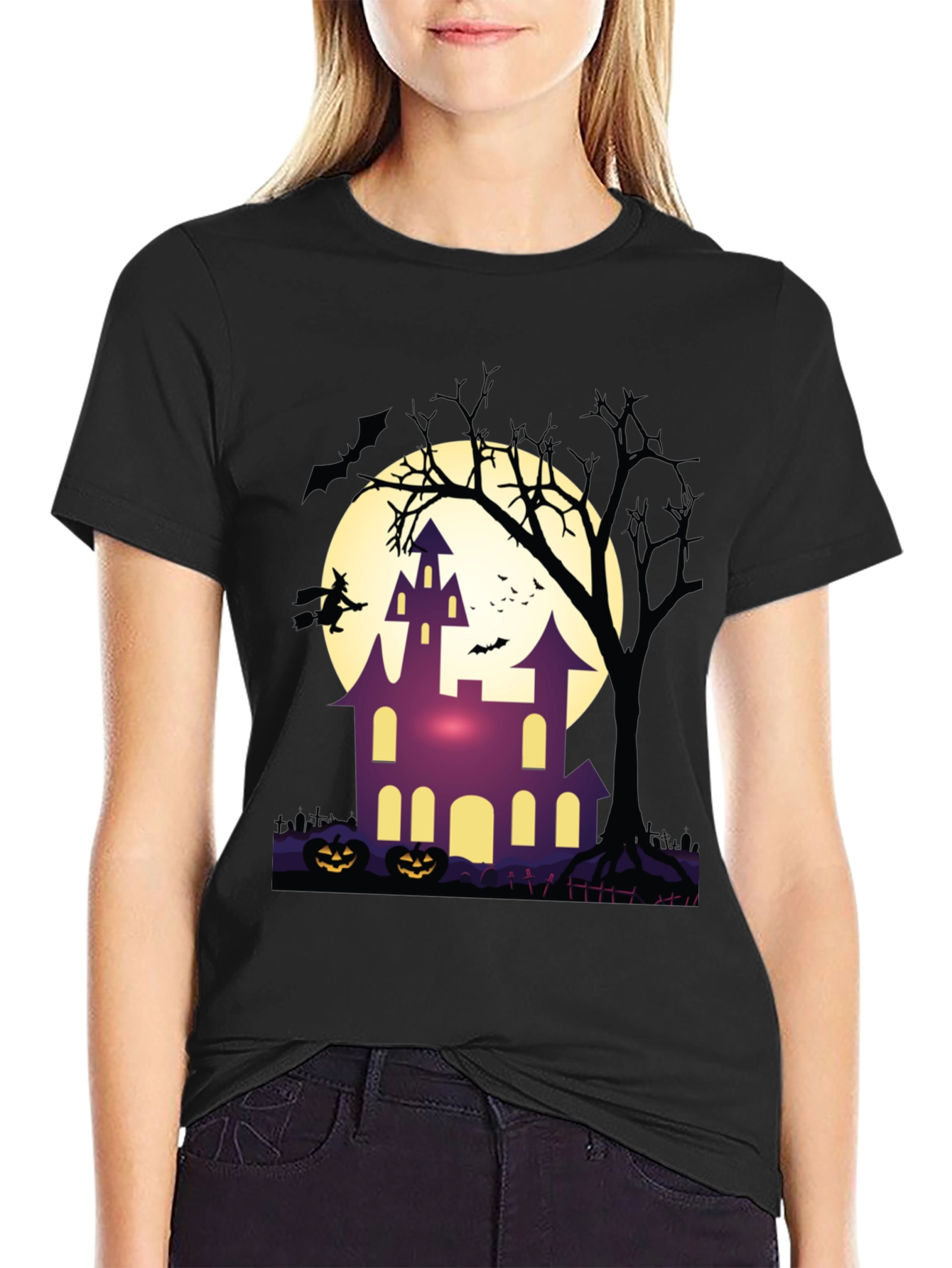 Halloween Haunted House Graphic Tee