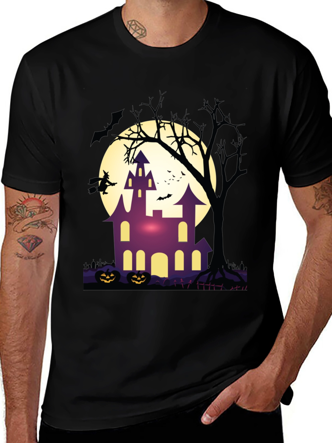 Halloween Haunted House Graphic Tee