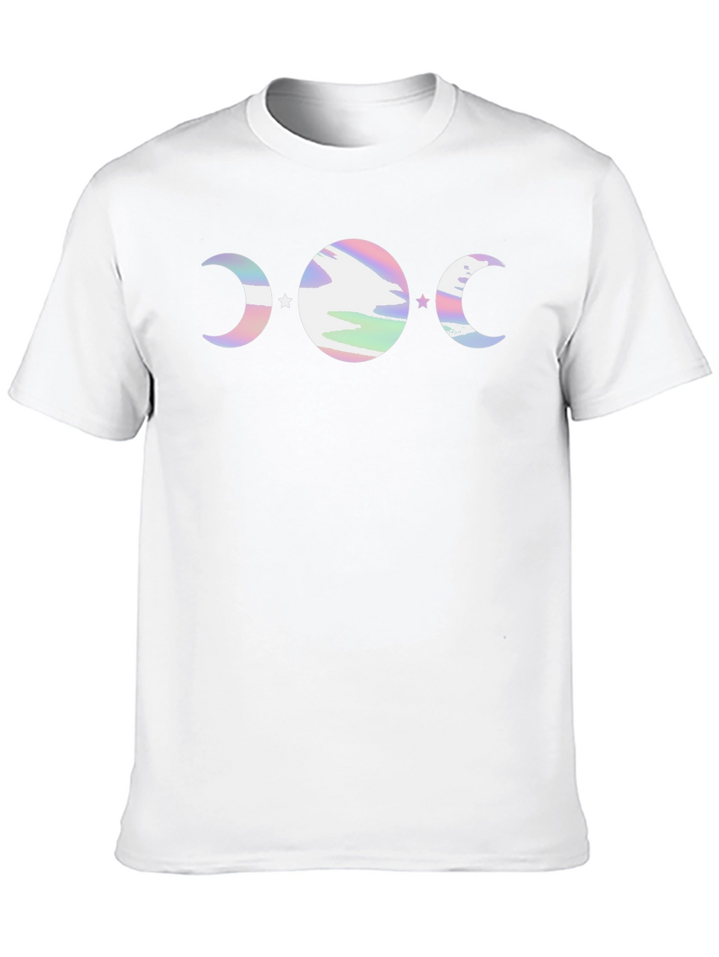 Mystic Moon Phase Graphic Tee - Black Cotton Blend