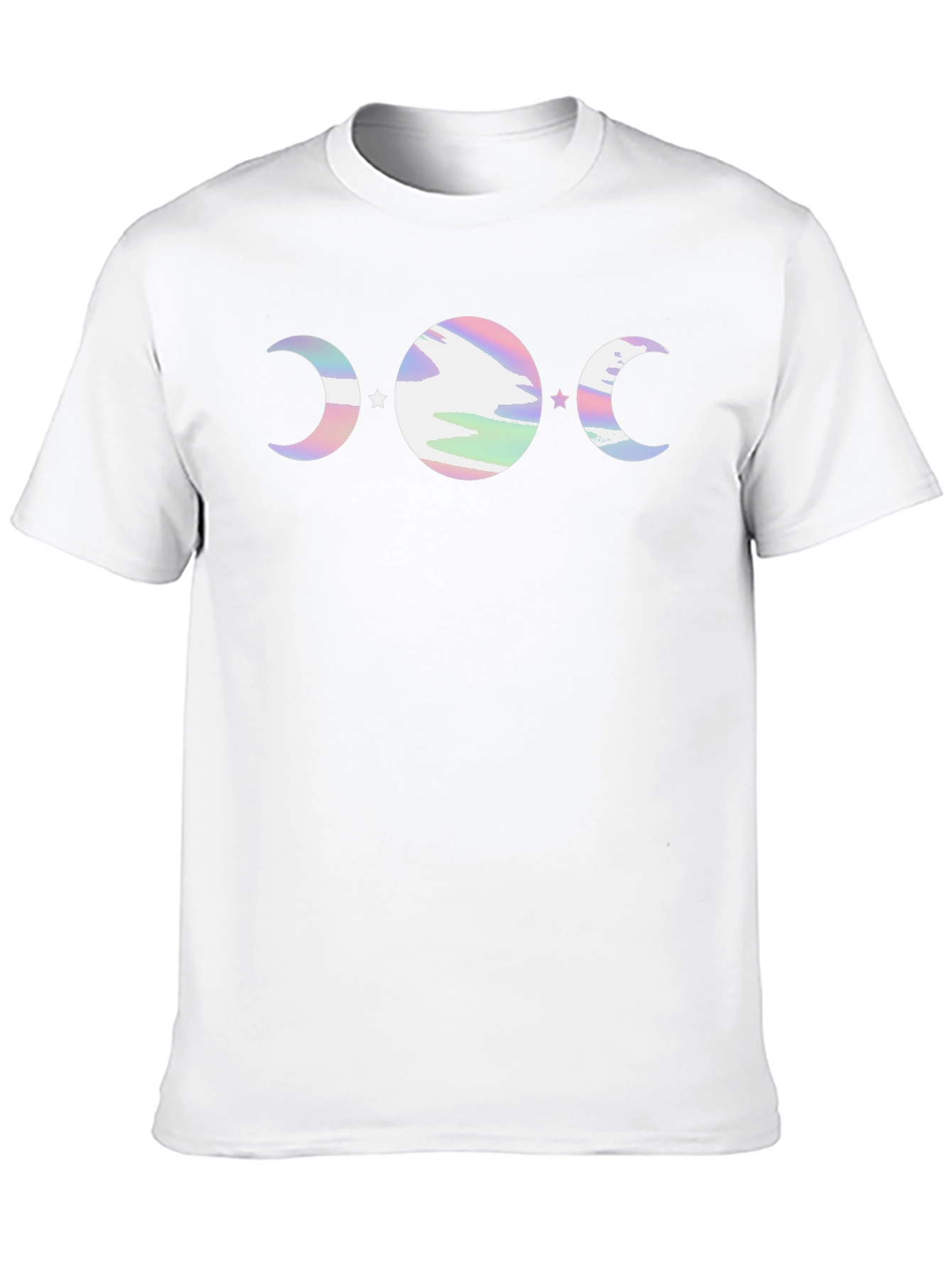 Mystic Moon Phase Graphic Tee - Black Cotton Blend