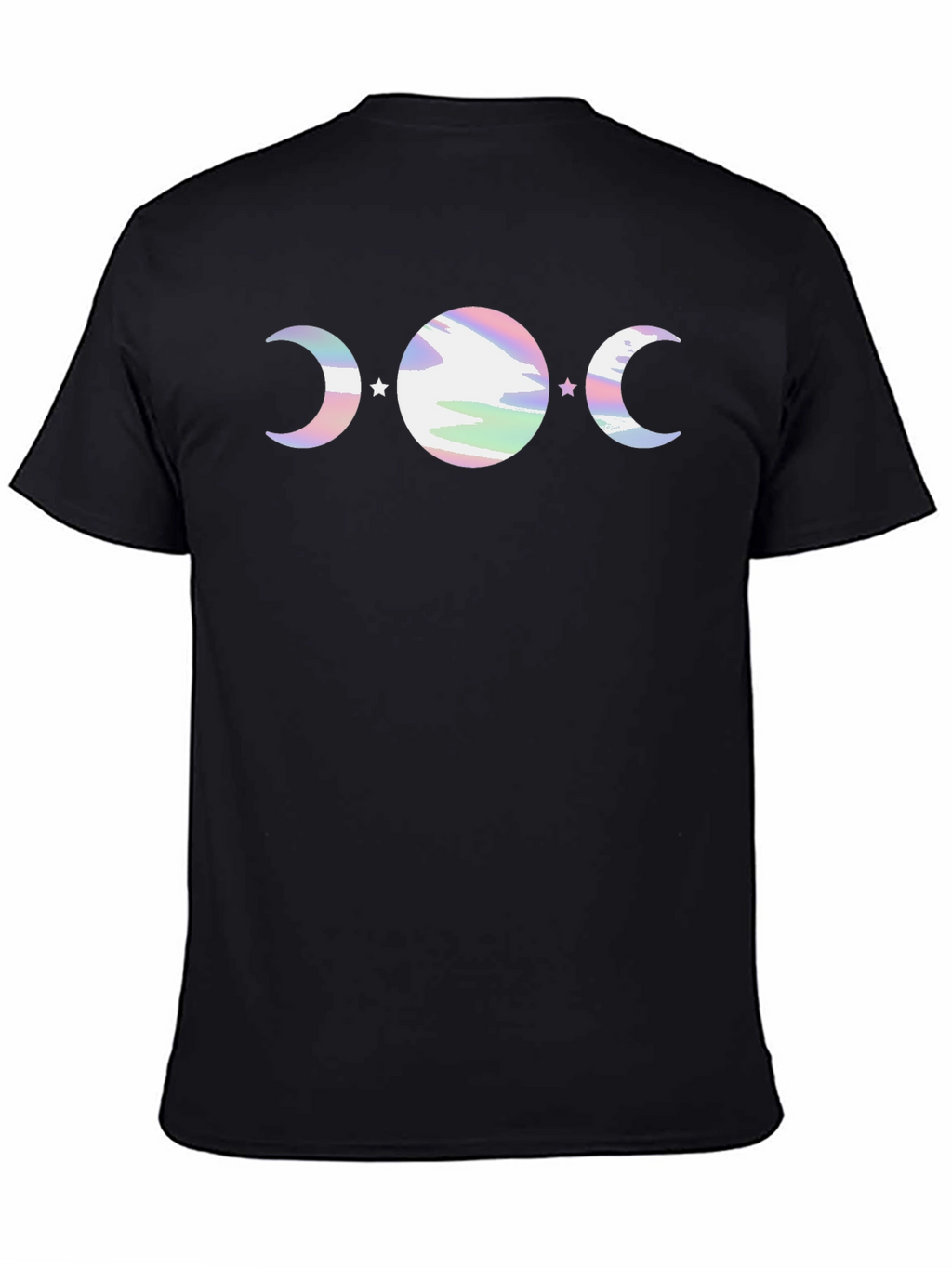 Mystic Moon Phase Graphic Tee - Black Cotton Blend