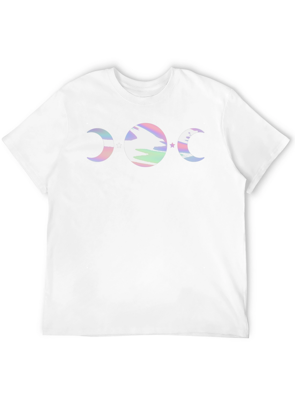 Mystic Moon Phase Graphic Tee - Black Cotton Blend