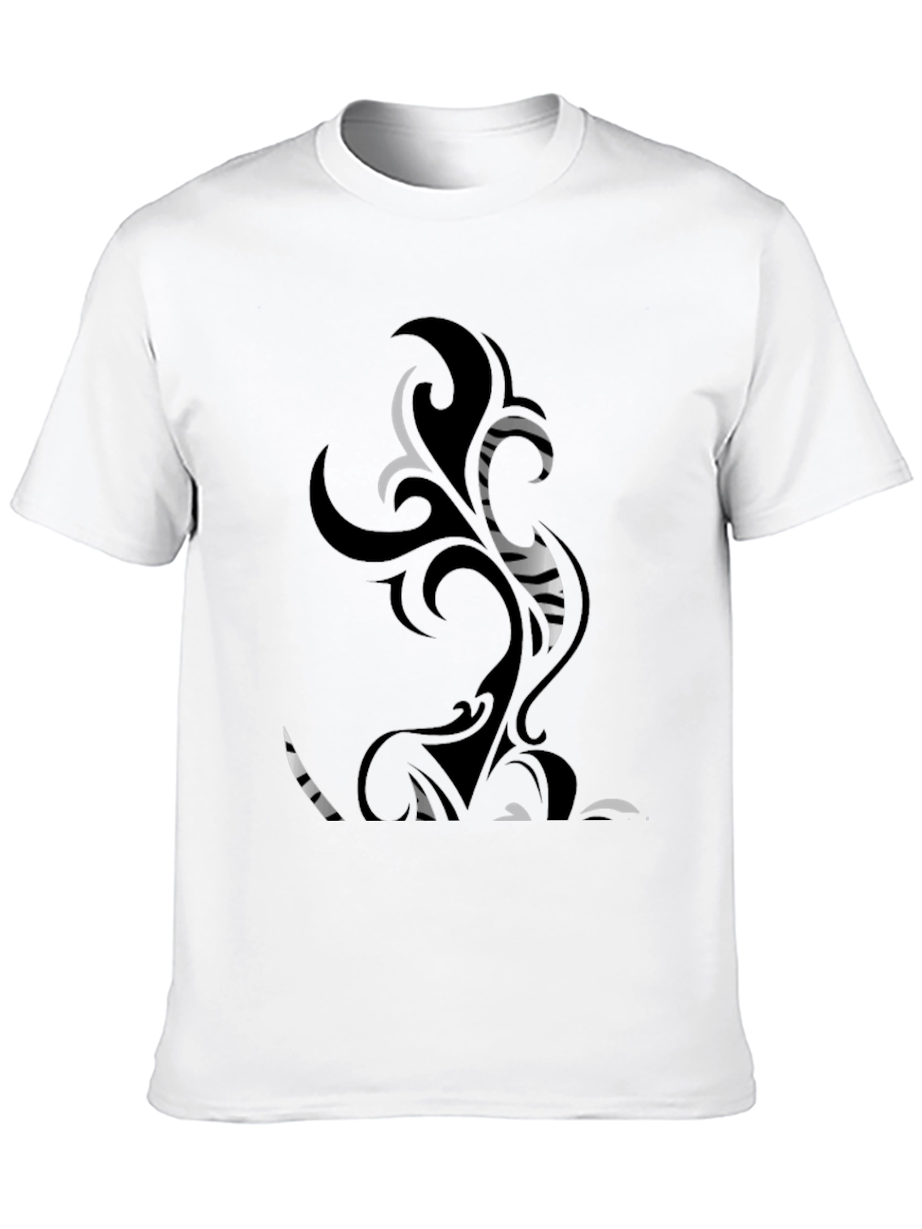 Tribal Art Graphic Print T-Shirt - Black