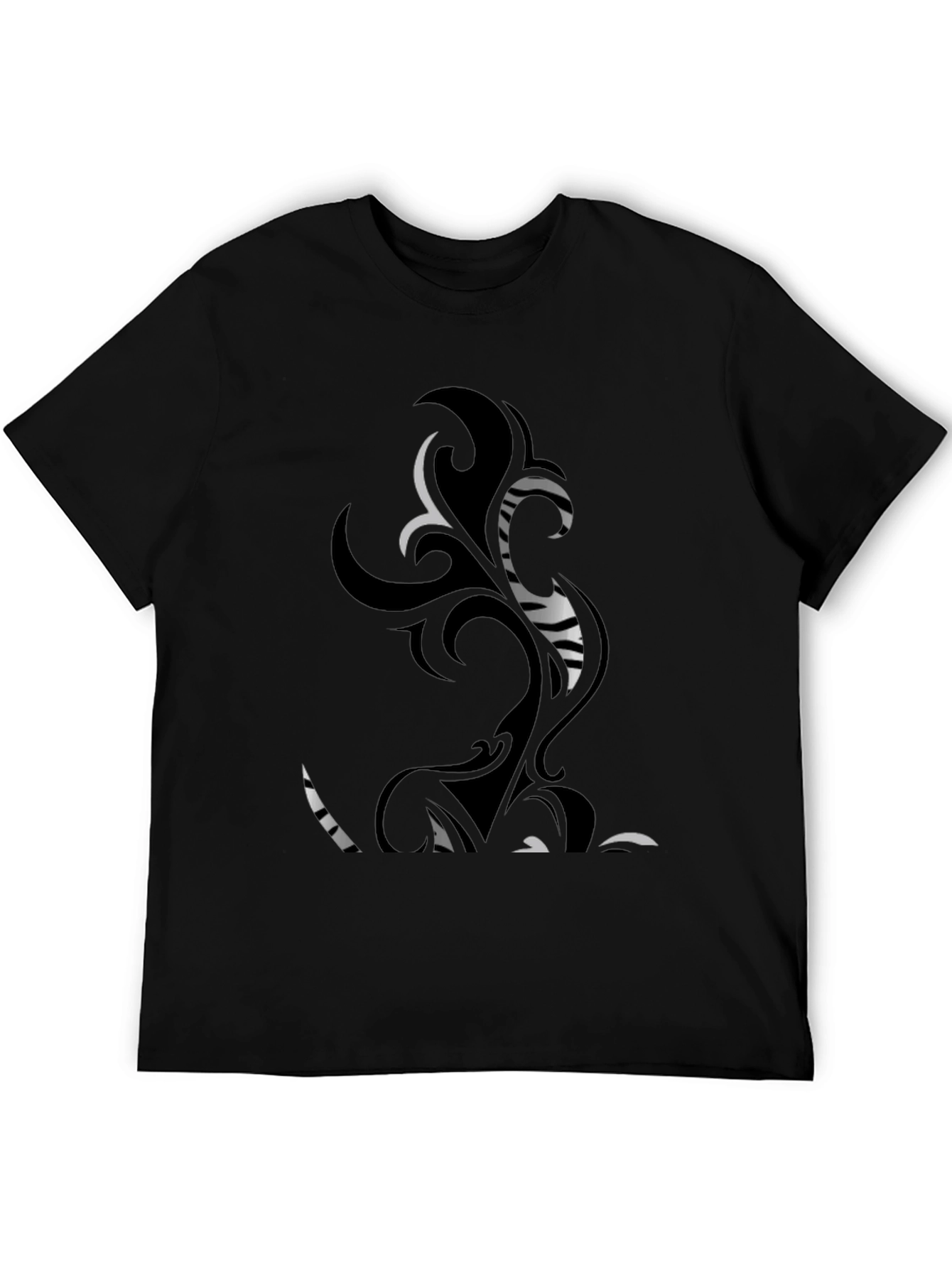 Tribal Art Graphic Print T-Shirt - Black