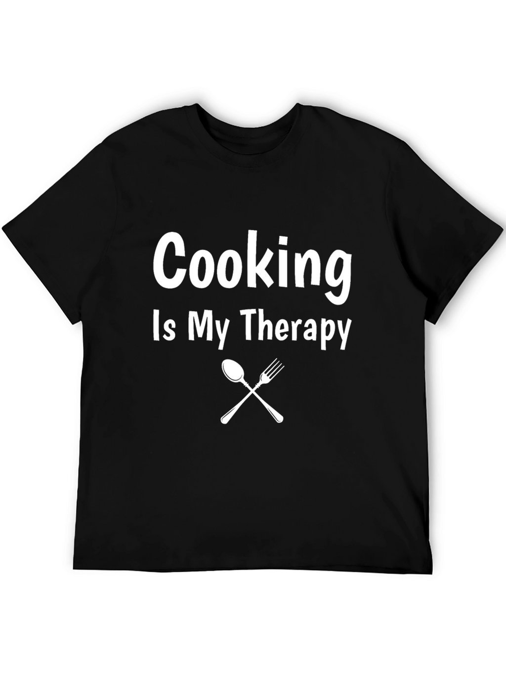 Cooking is My Therapy Black Graphic Tee