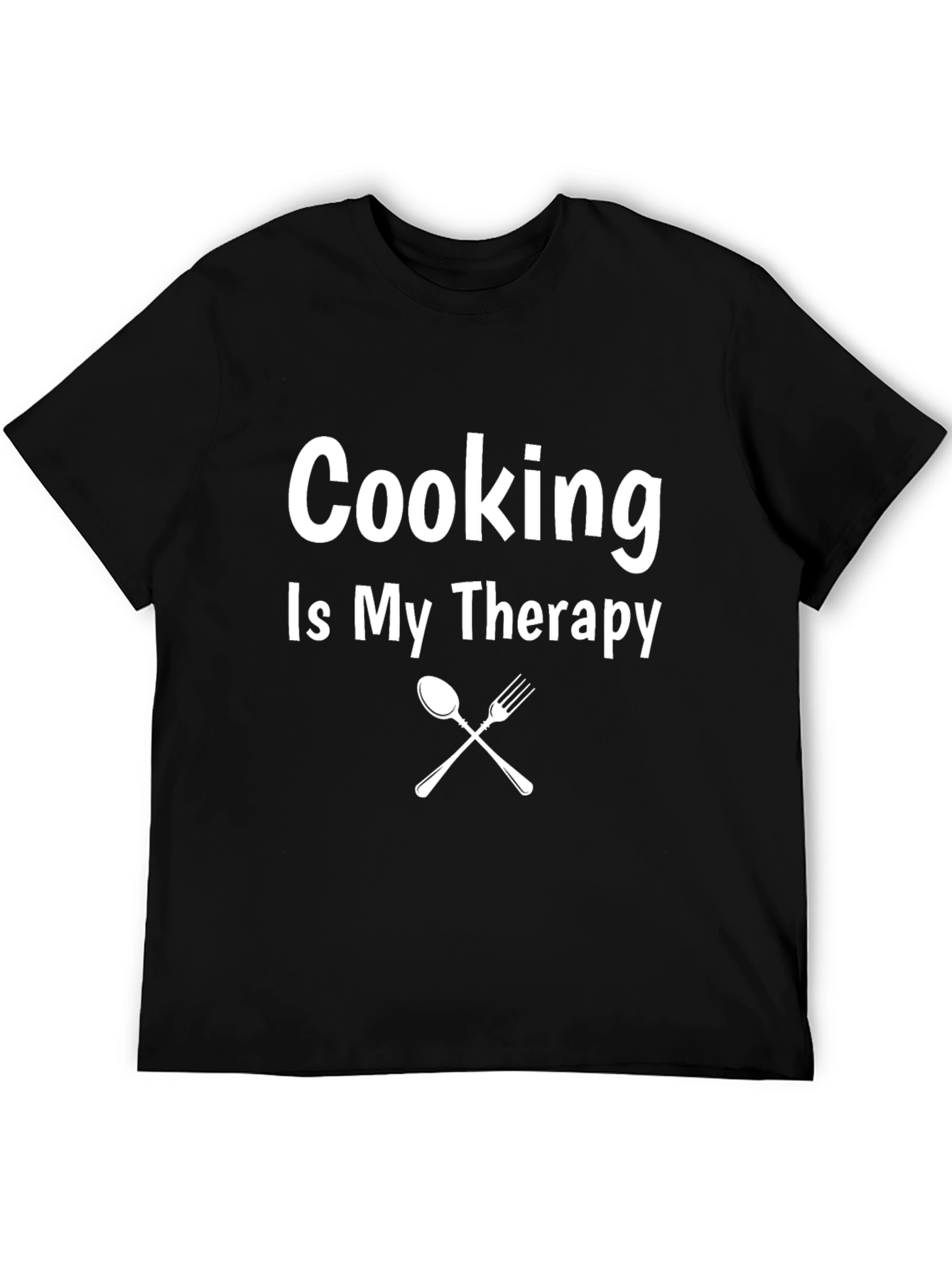 Cooking is My Therapy Black Graphic Tee