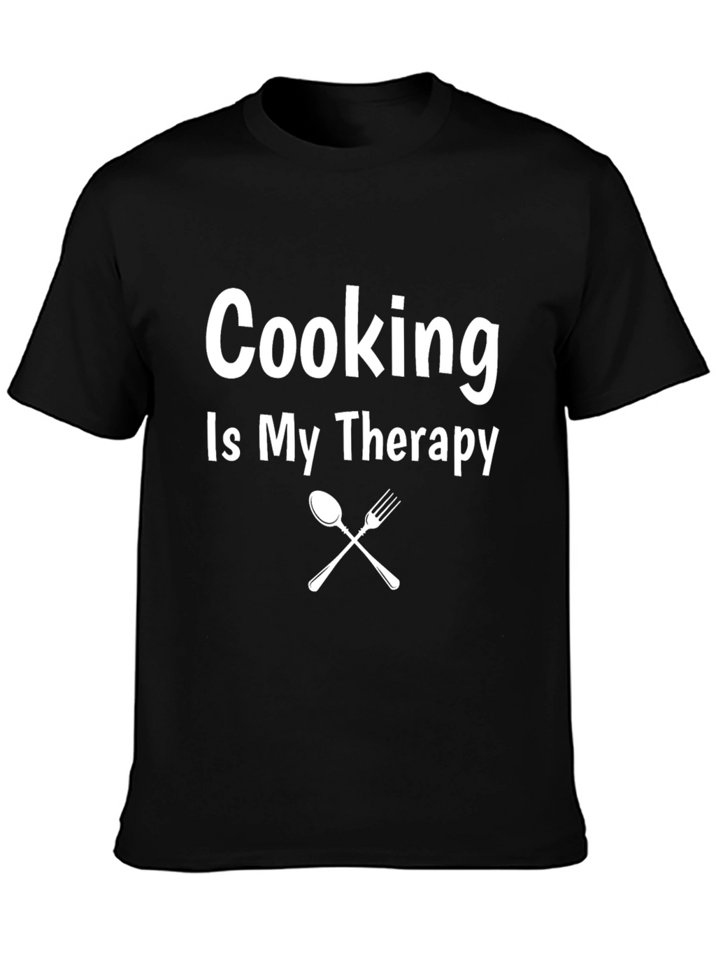 Cooking is My Therapy Black Graphic Tee