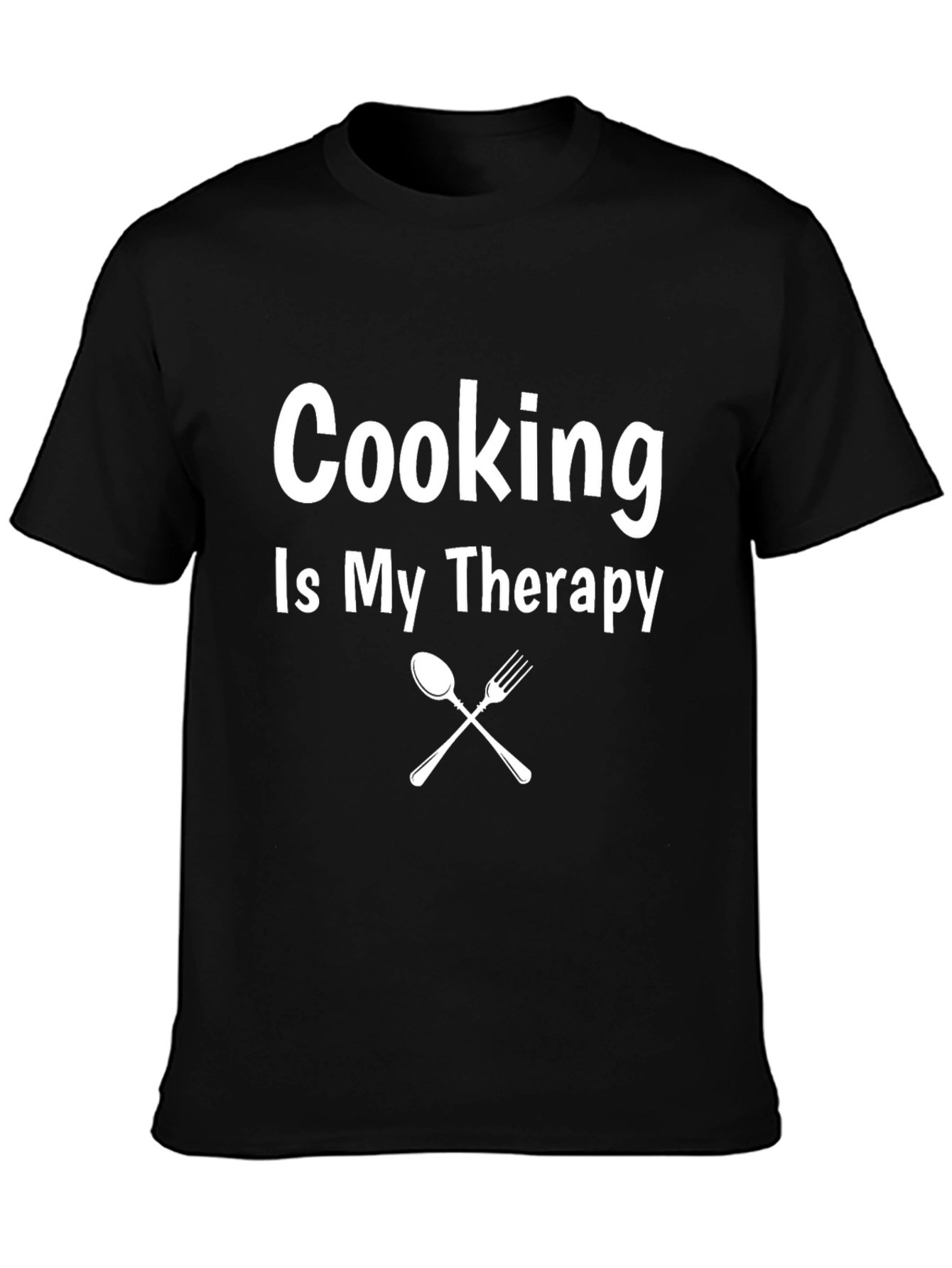 Cooking is My Therapy Black Graphic Tee