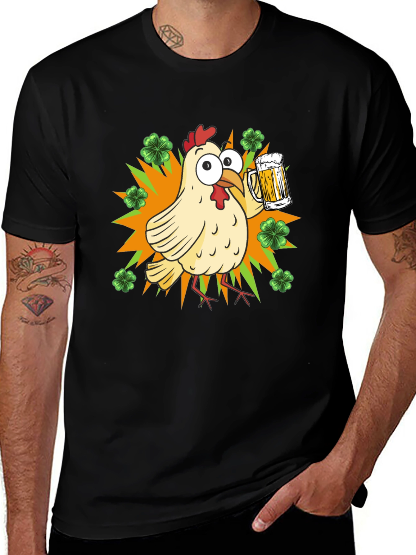 St. Patricks Day Chicken with Beer T-Shirt