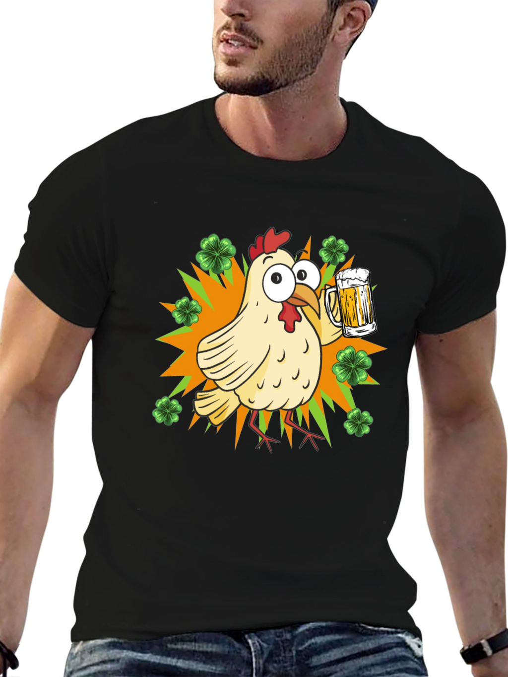 St. Patricks Day Chicken with Beer T-Shirt