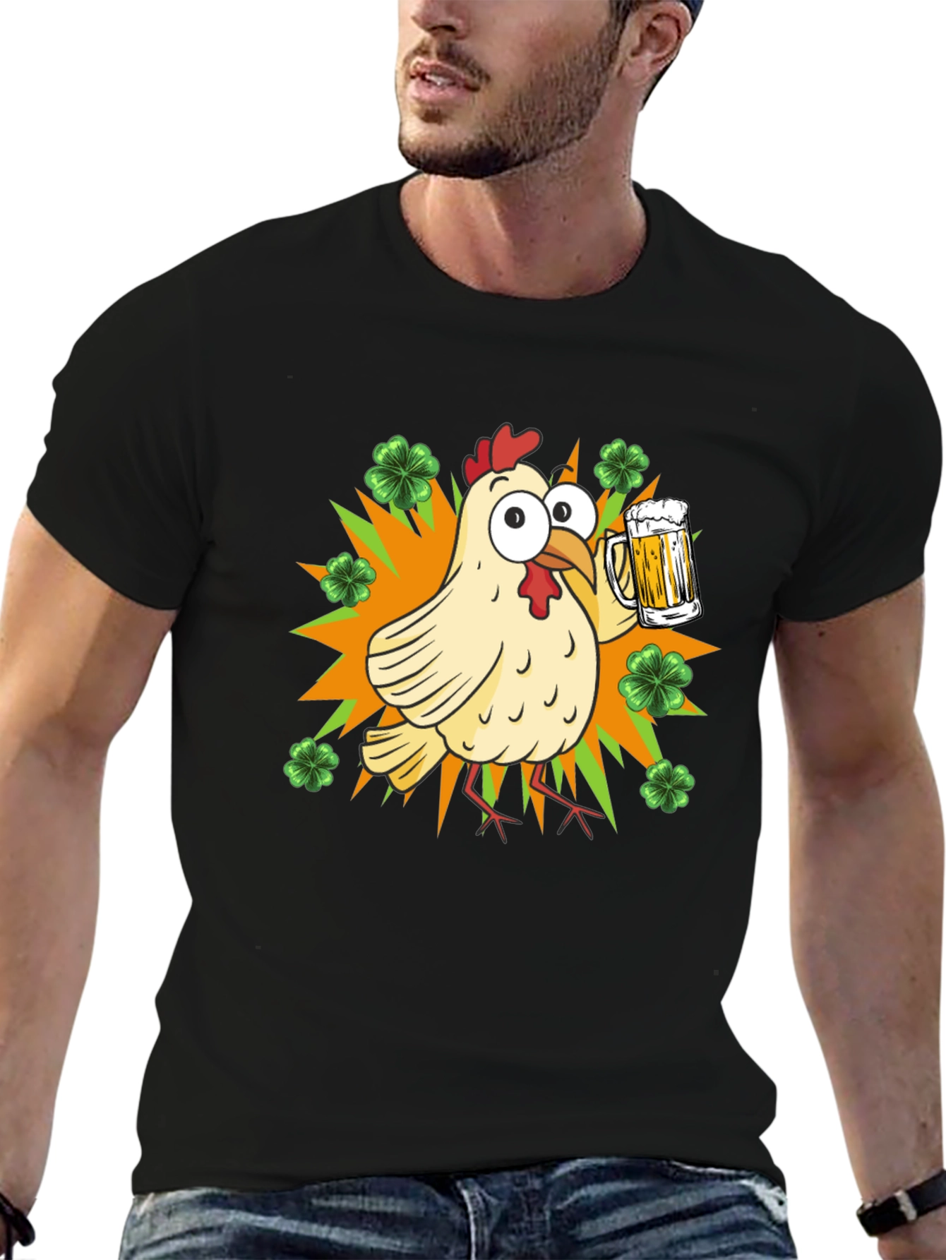 St. Patricks Day Chicken with Beer T-Shirt