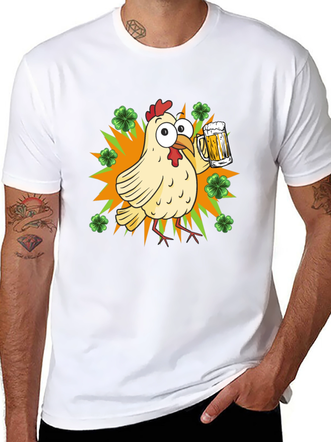 St. Patricks Day Chicken with Beer T-Shirt