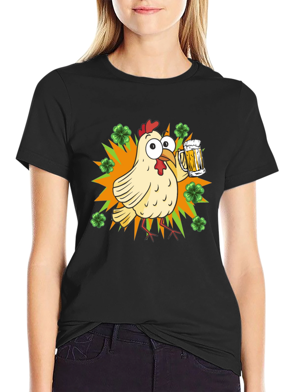 St. Patricks Day Chicken with Beer T-Shirt