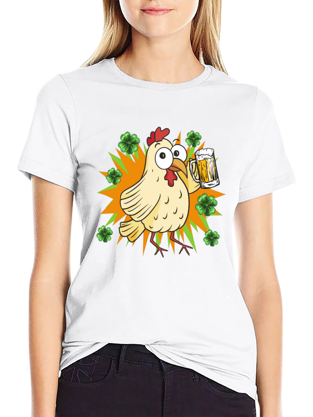 St. Patricks Day Chicken with Beer T-Shirt