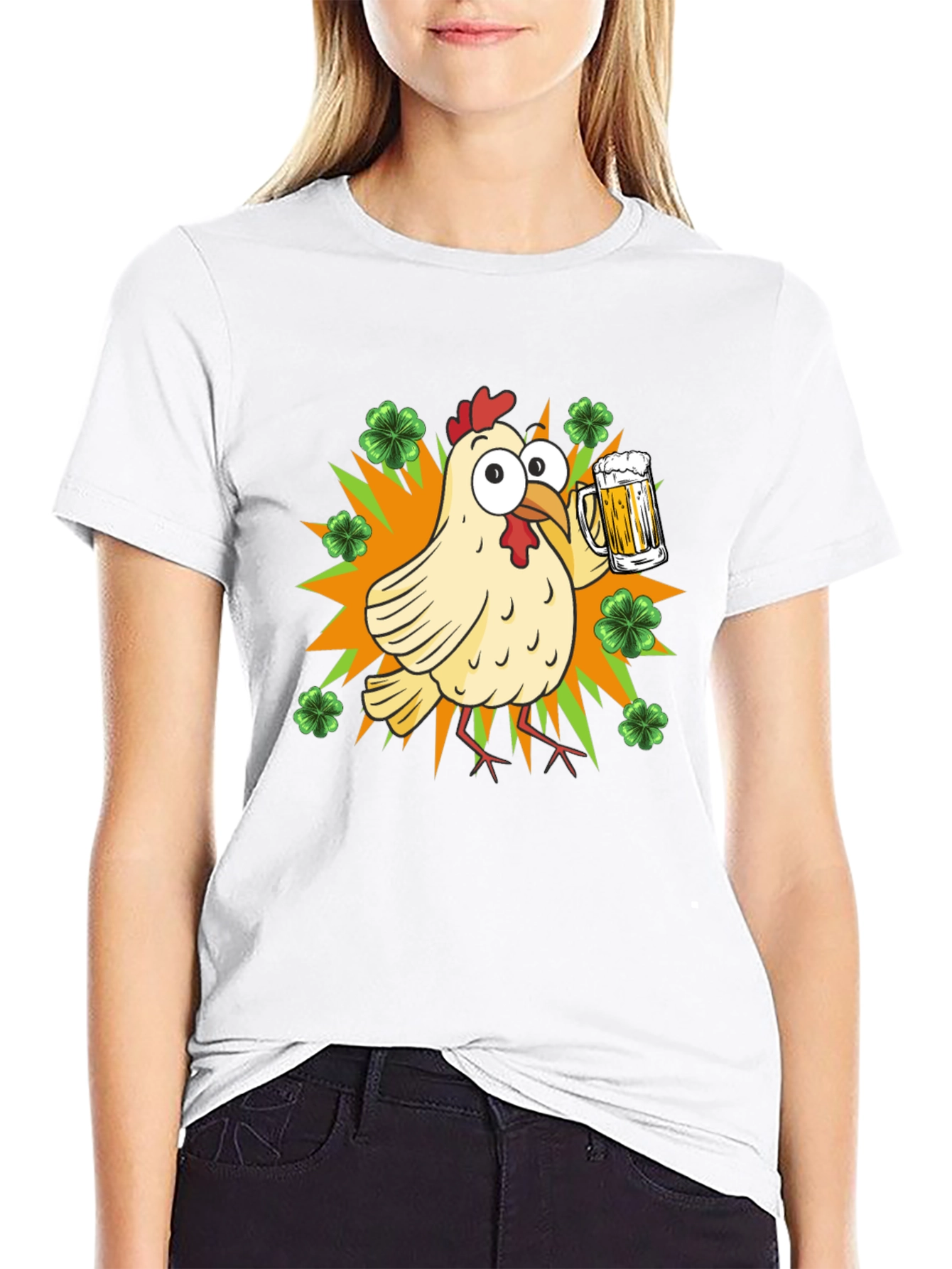 St. Patricks Day Chicken with Beer T-Shirt