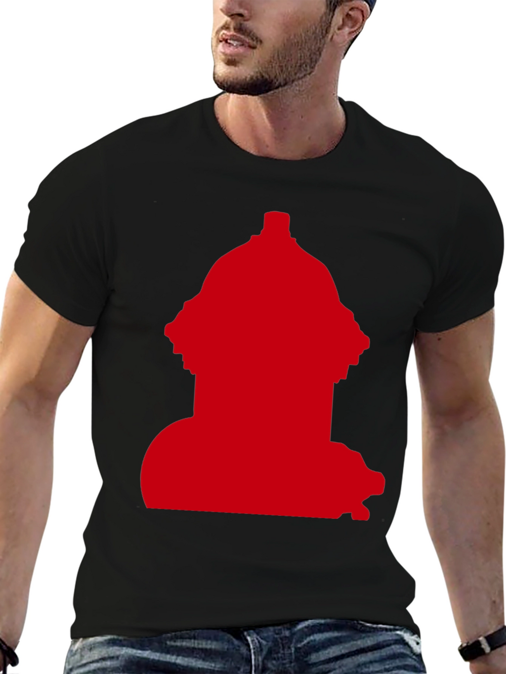 Red Fire Hydrant Graphic Tee - Casual Style