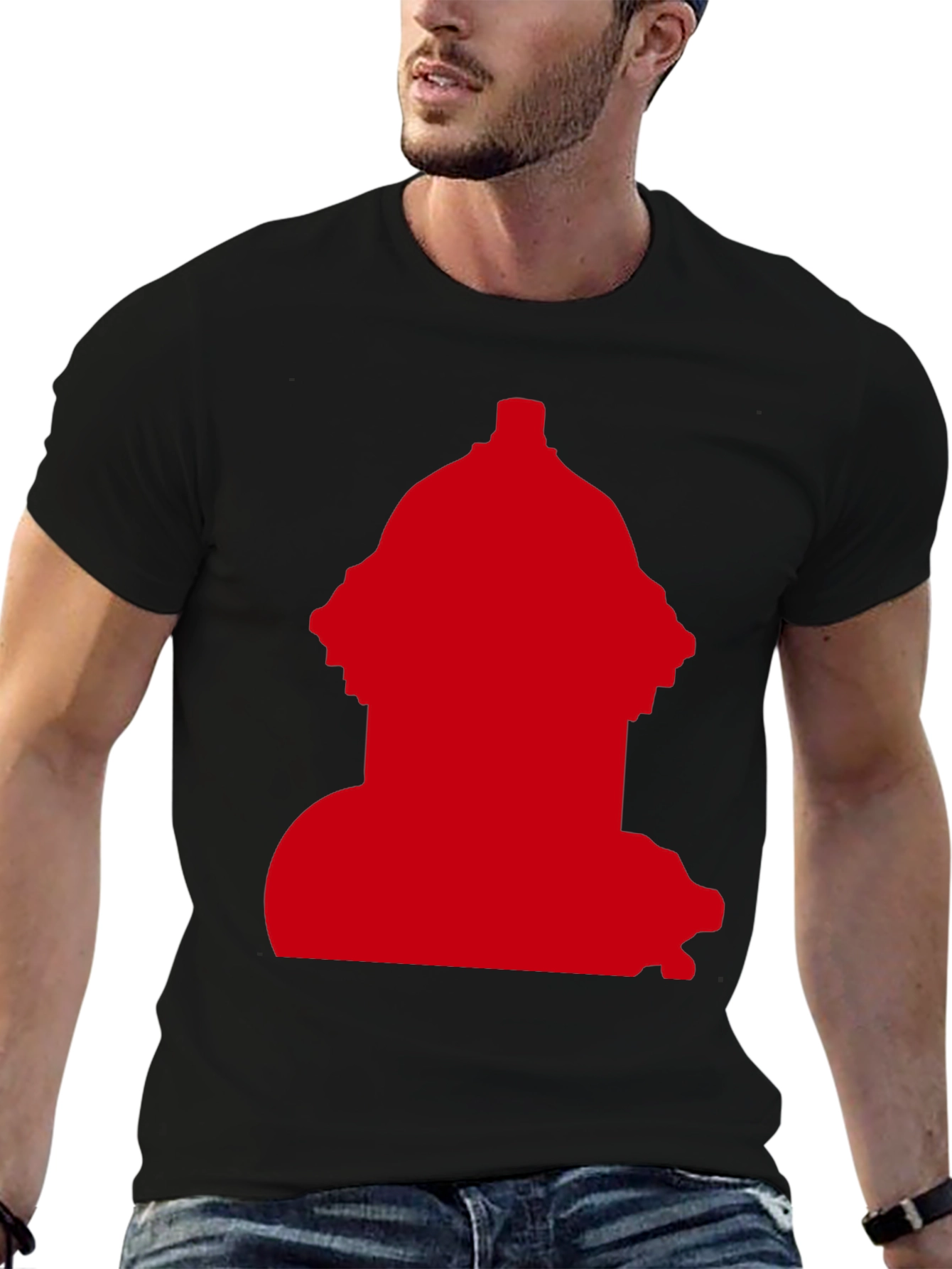 Red Fire Hydrant Graphic Tee - Casual Style