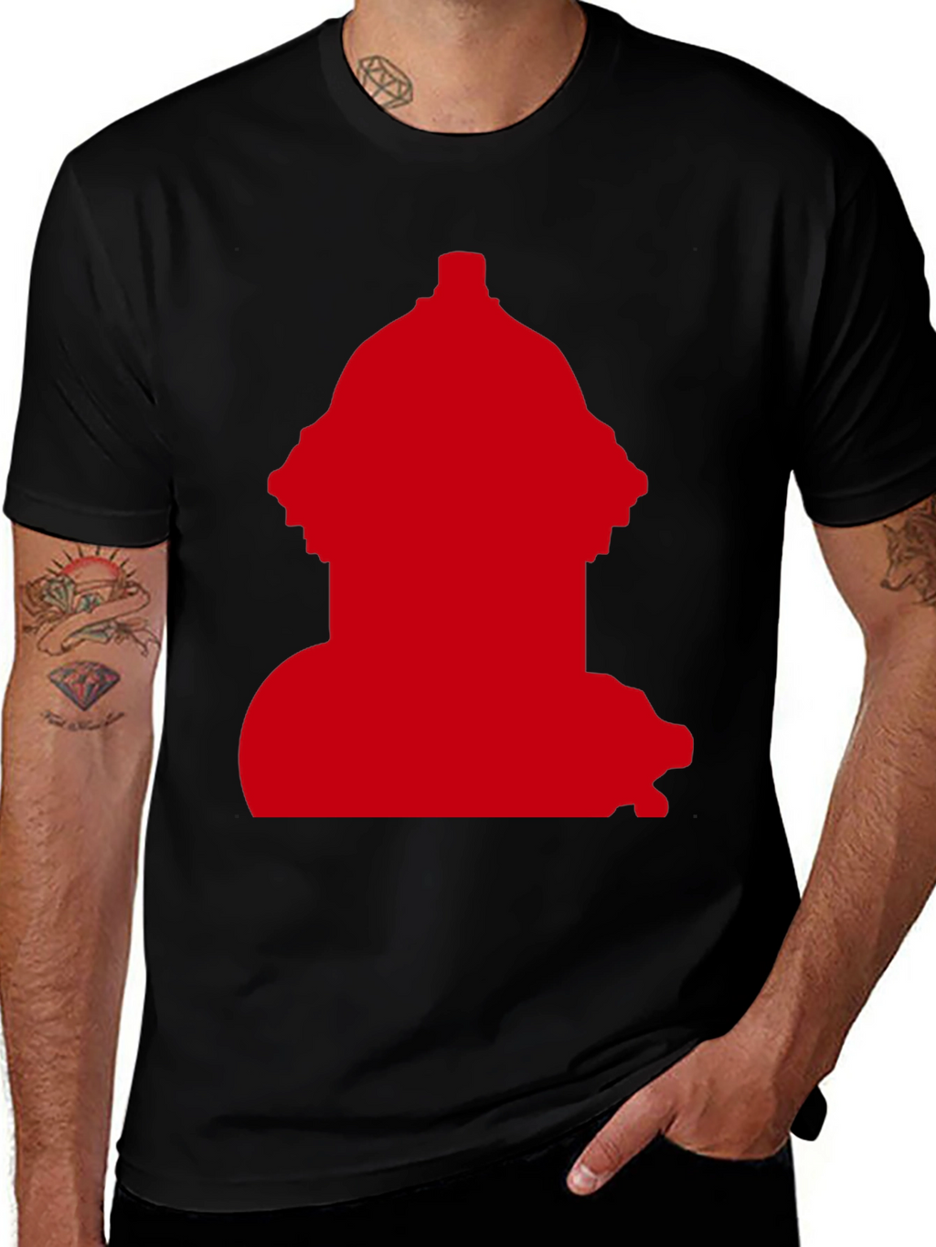 Red Fire Hydrant Graphic Tee - Casual Style