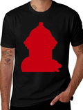 Red Fire Hydrant Graphic Tee - Casual Style