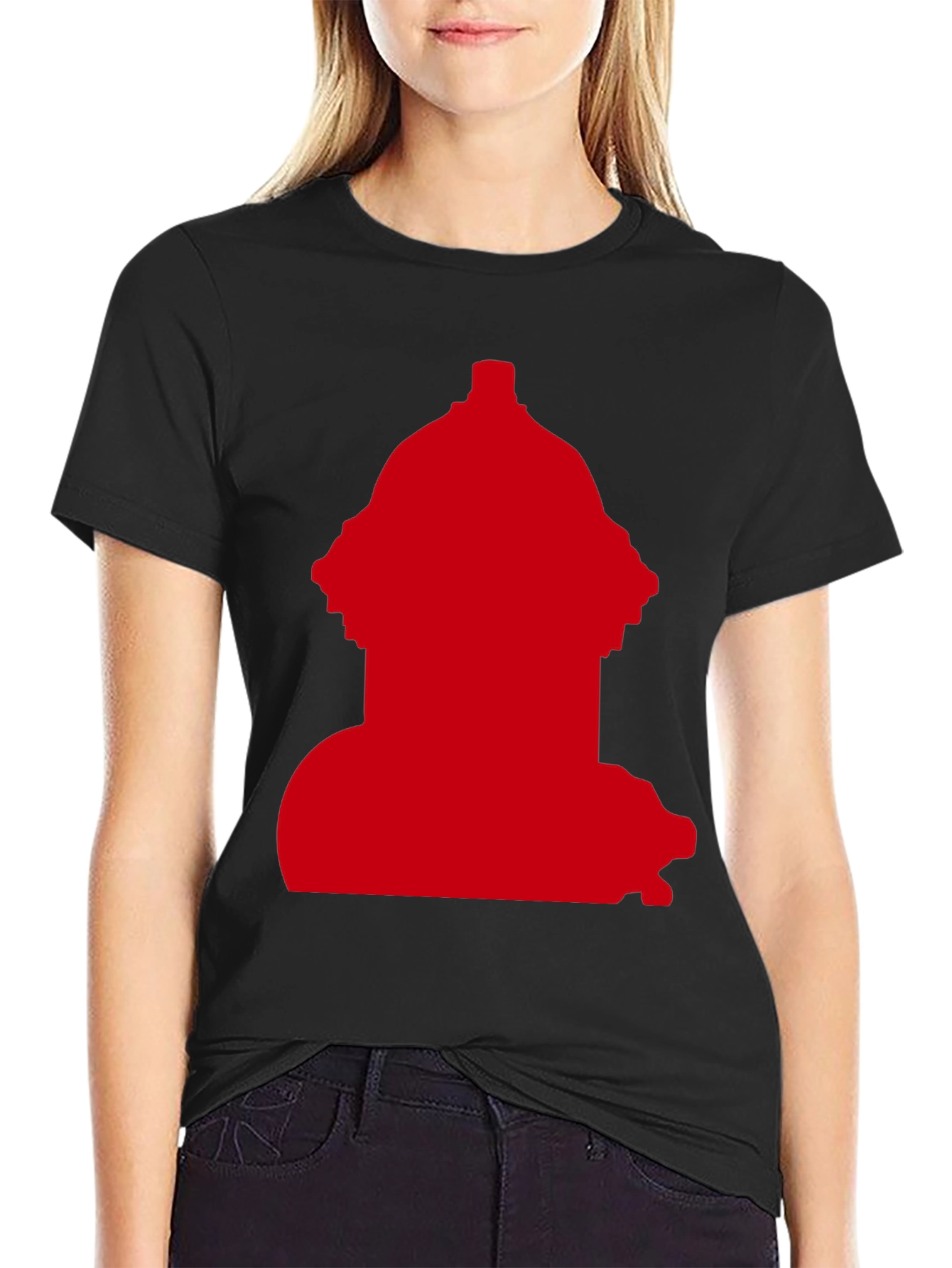 Red Fire Hydrant Graphic Tee - Casual Style