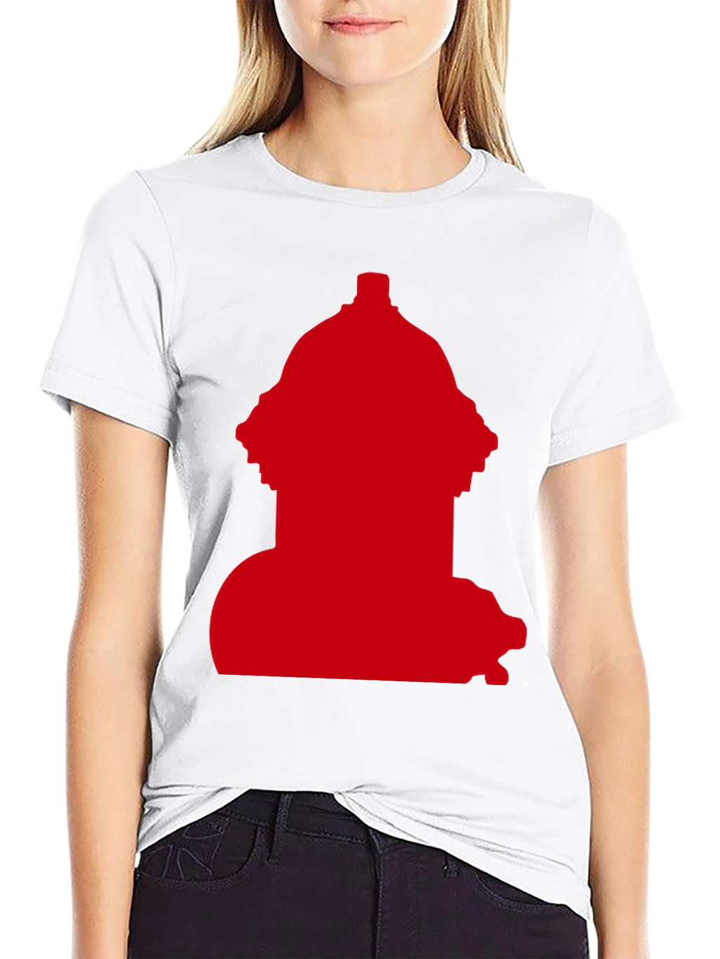Red Fire Hydrant Graphic Tee - Casual Style