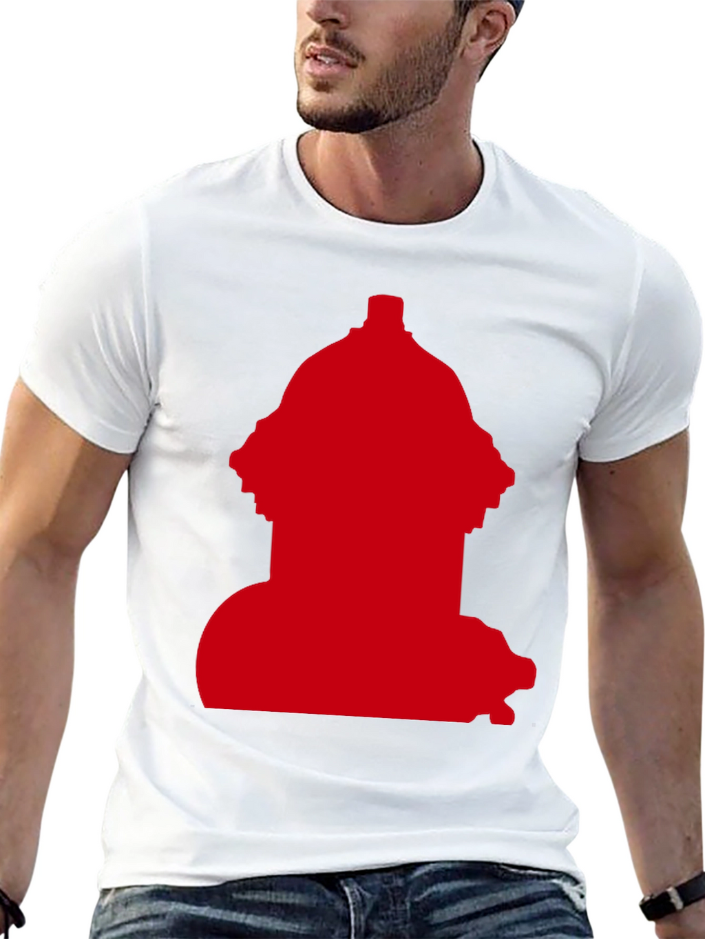 Red Fire Hydrant Graphic Tee - Casual Style