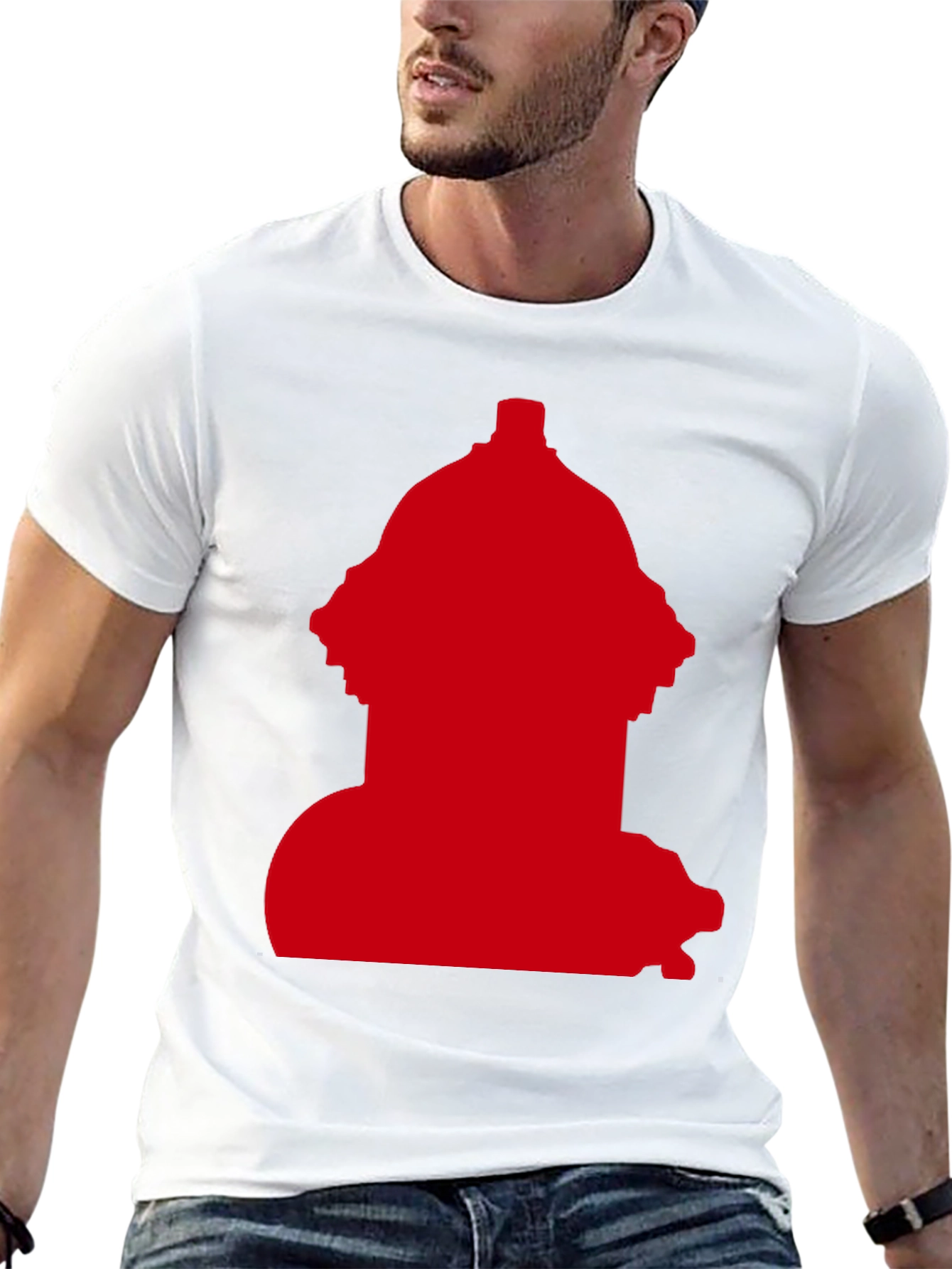 Red Fire Hydrant Graphic Tee - Casual Style