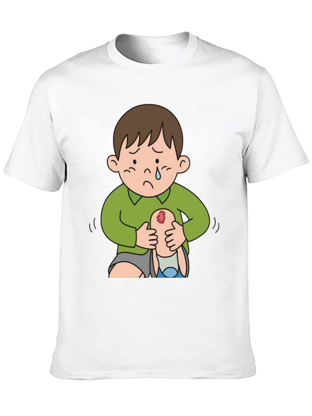 Sad Boy Cartoon Graphic Tee - Unique Design